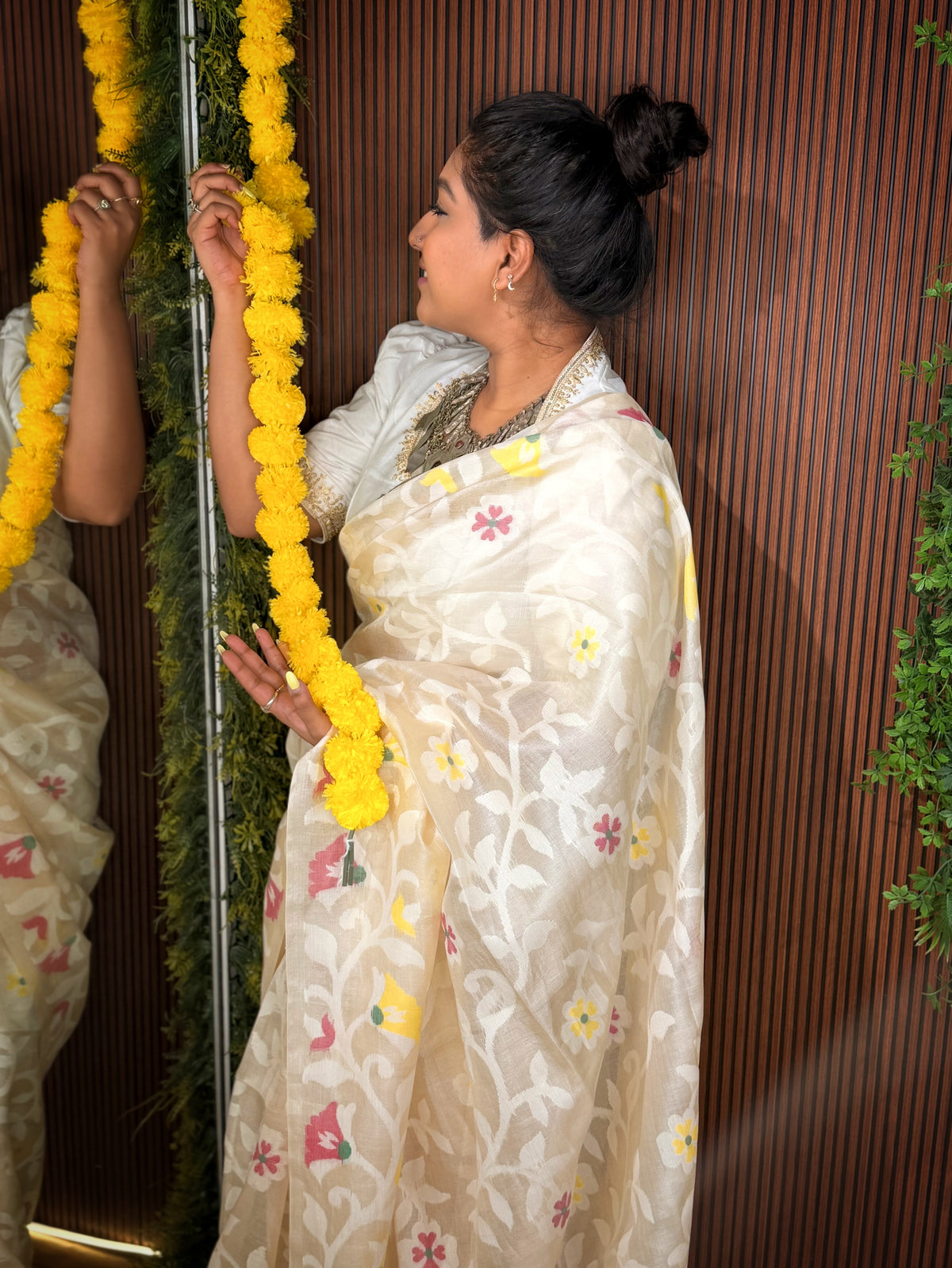 Pure Gachi By Gachi Tussar AllOver Needle Jamdani saree