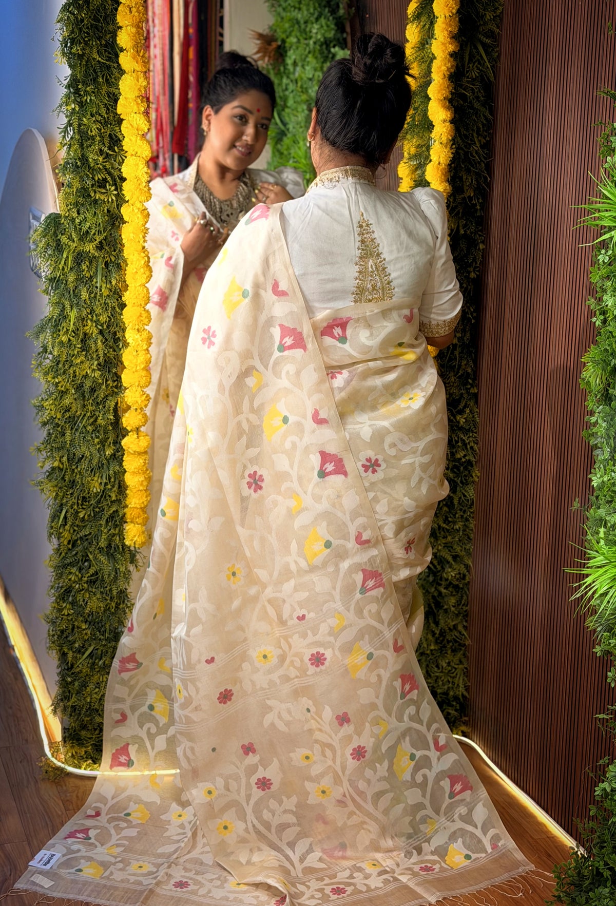 Pure Gachi By Gachi Tussar AllOver Needle Jamdani saree