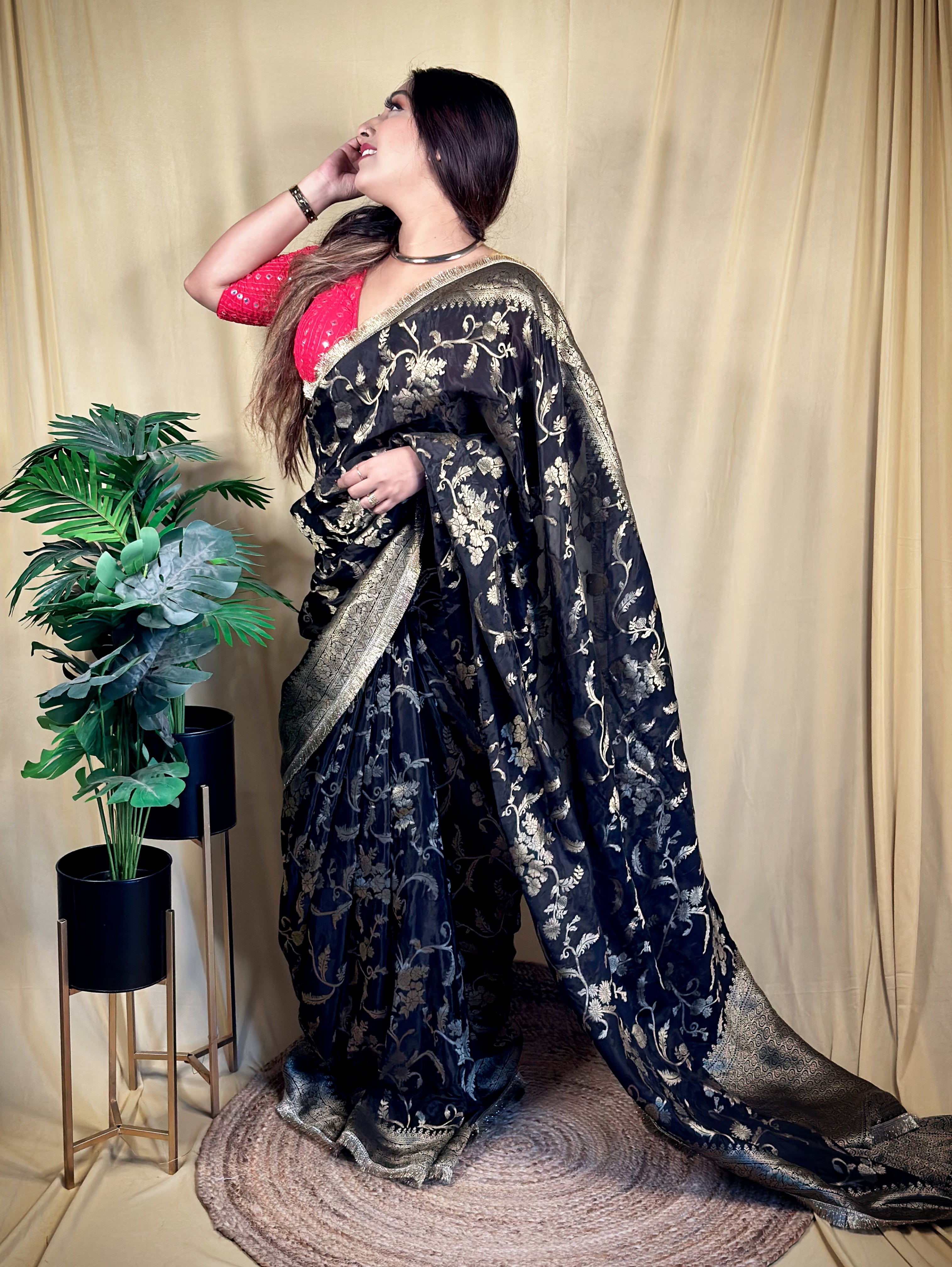 Crepe Jangla Benrasi Saree