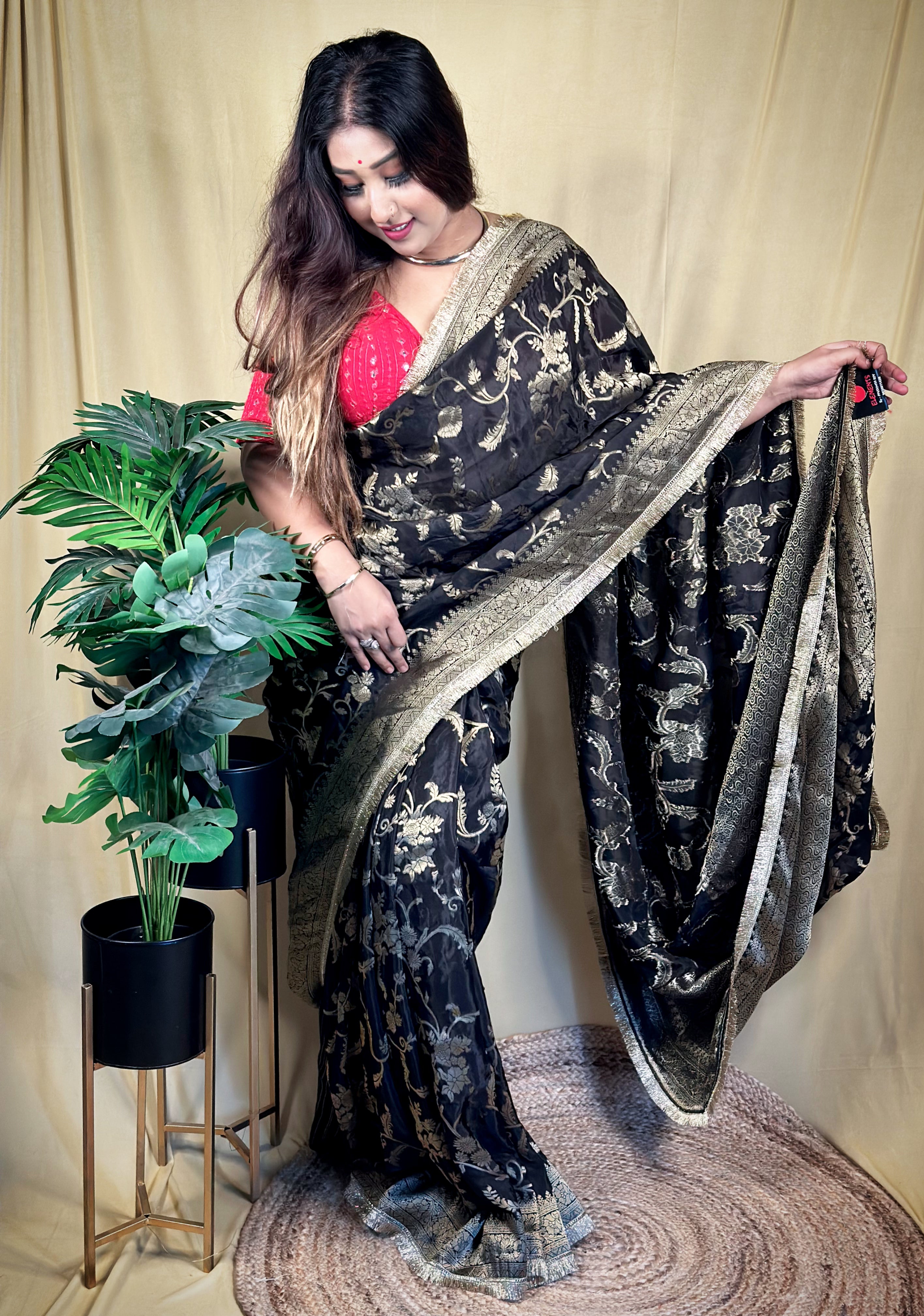 Crepe Jangla Benrasi Saree