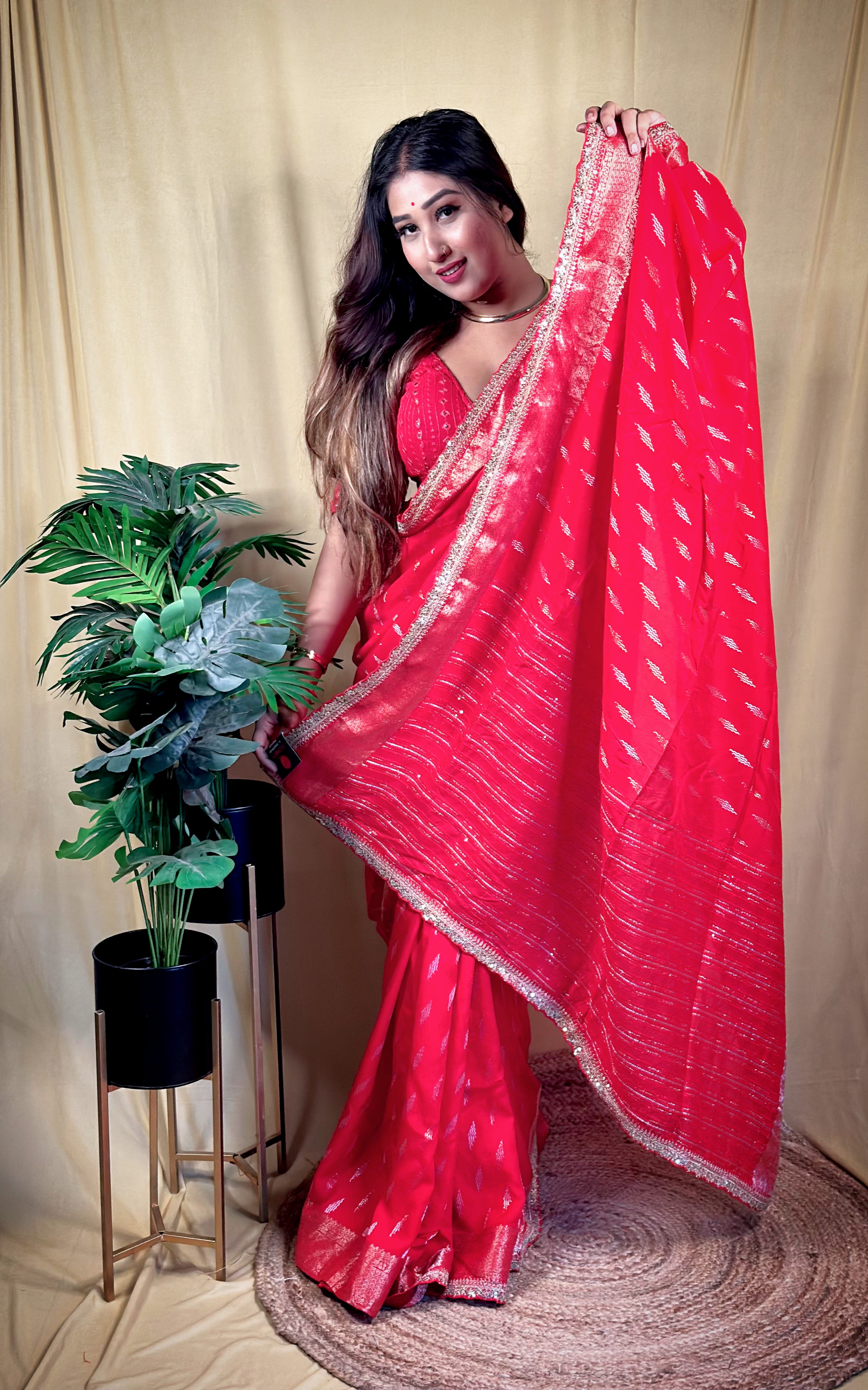 Crepe Micro Buta All Over Saree
