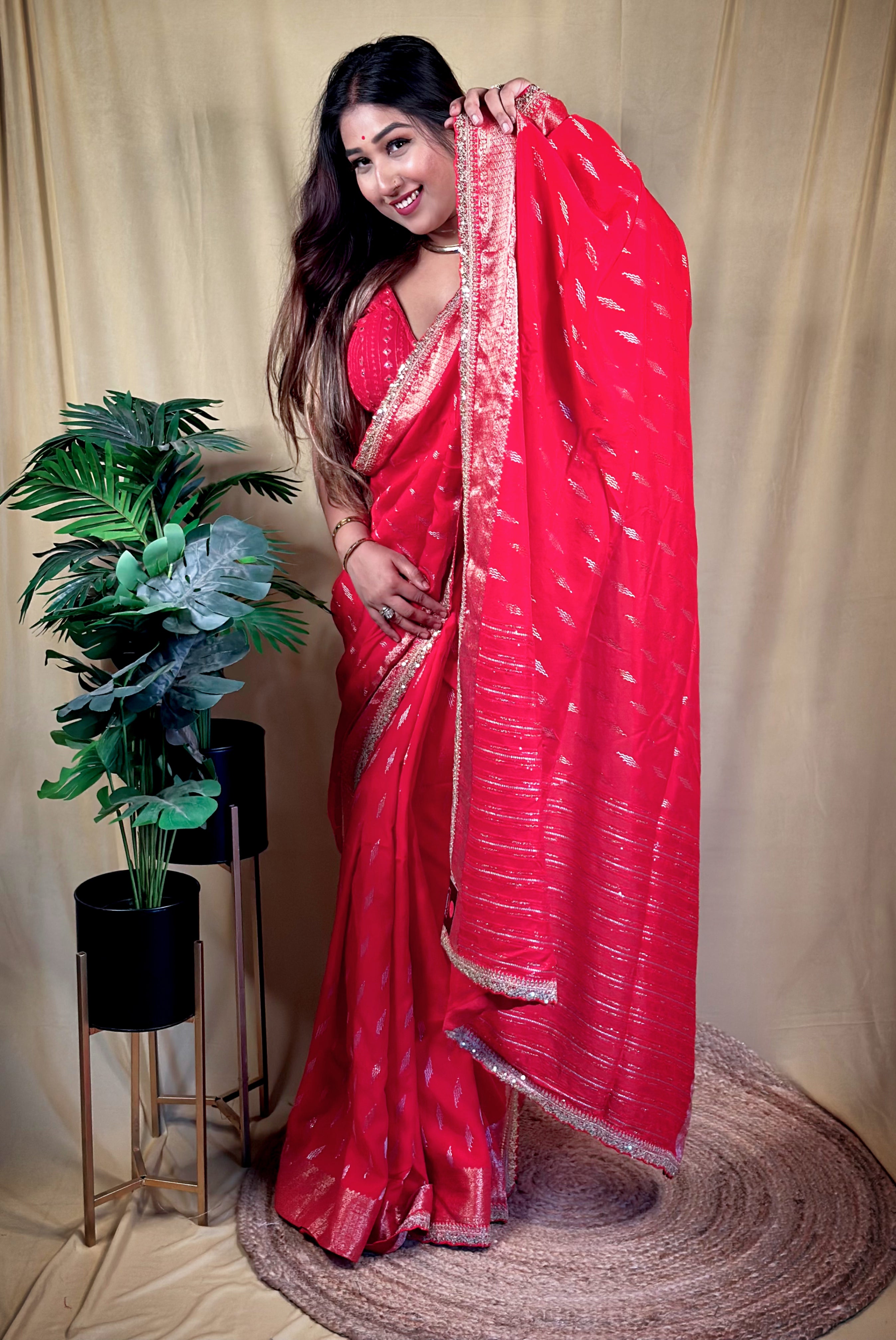 Crepe Micro Buta All Over Saree