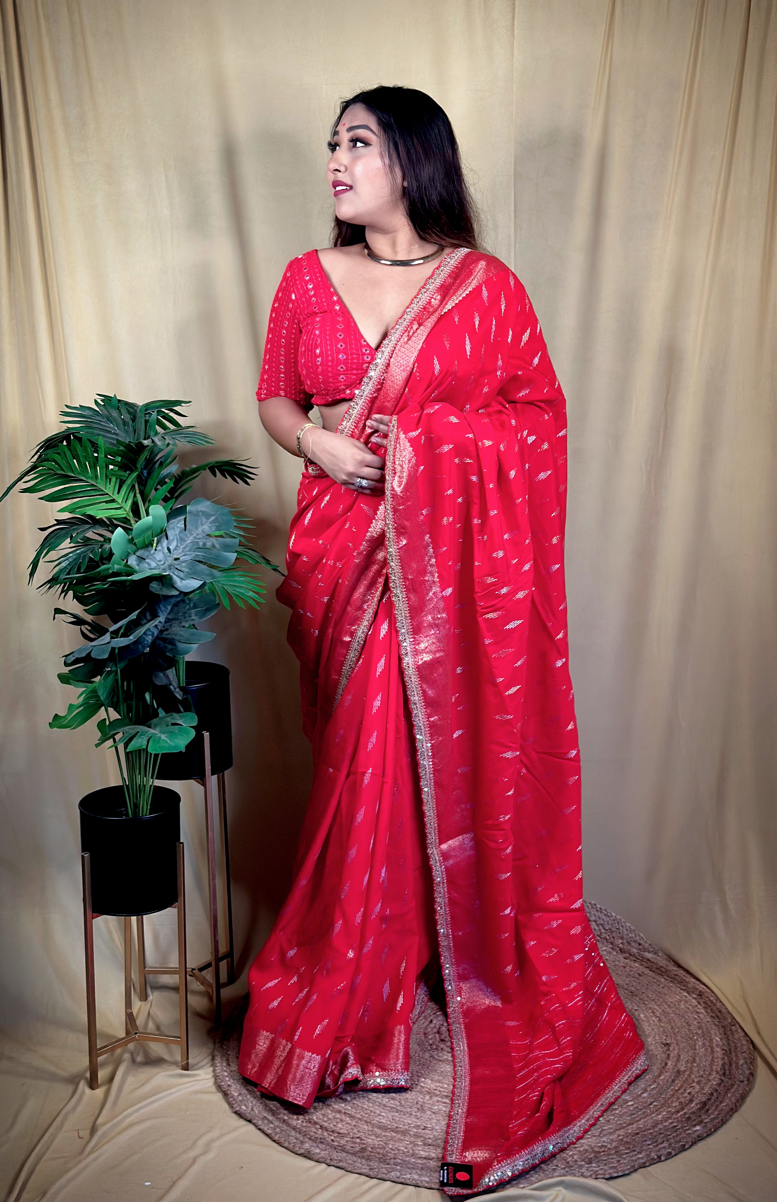 Crepe Micro Buta All Over Saree