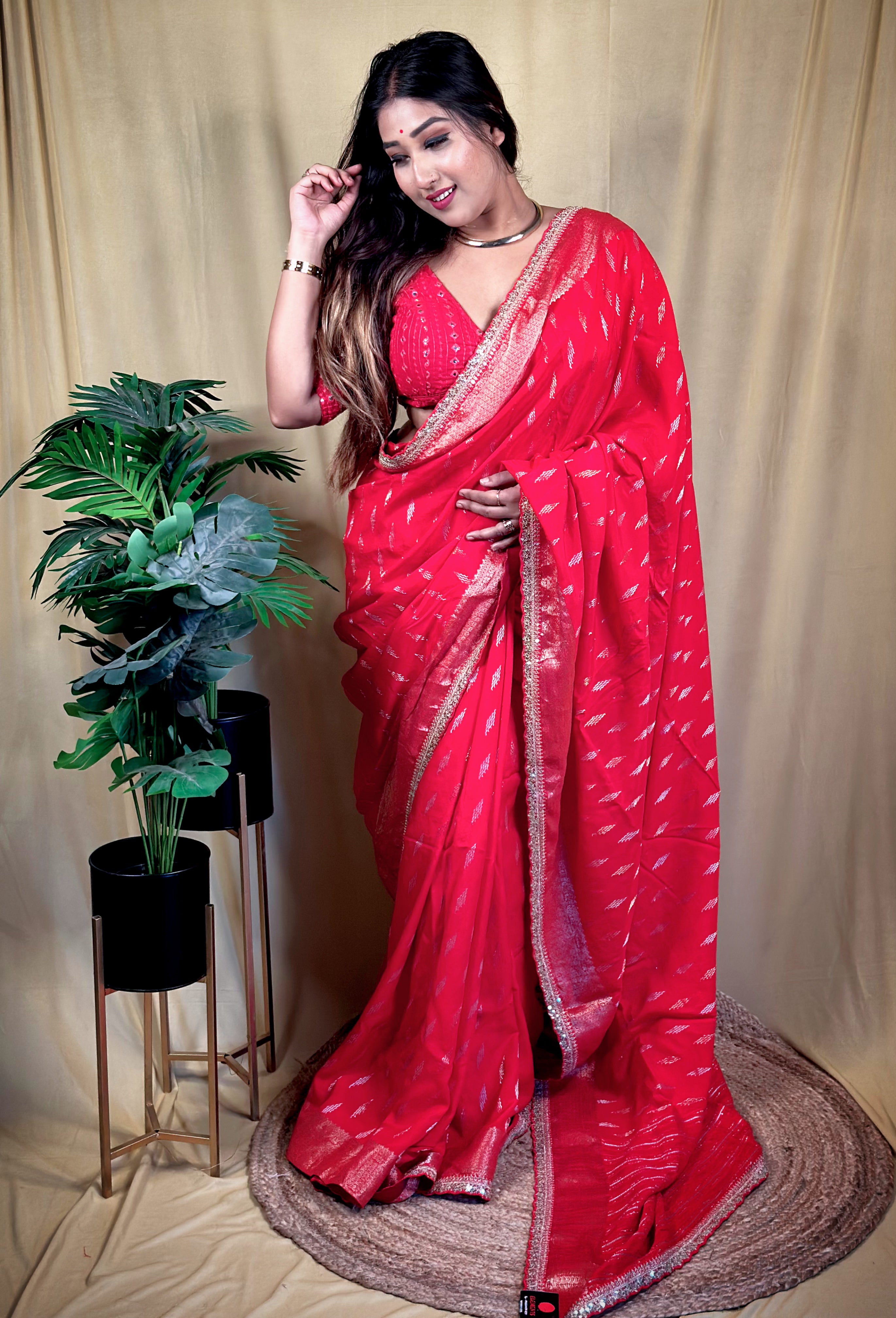 Crepe Micro Buta All Over Saree