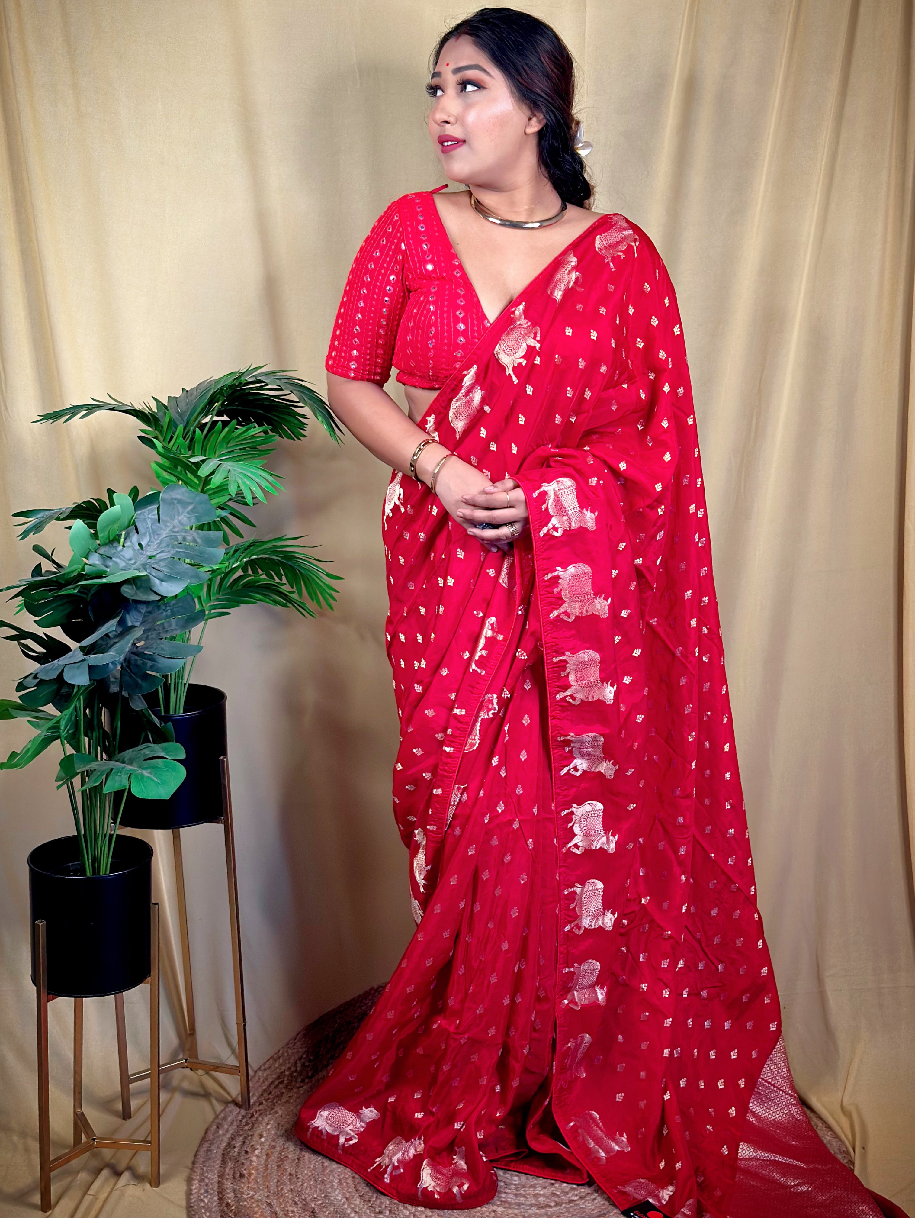 Crepe Nandi Saree