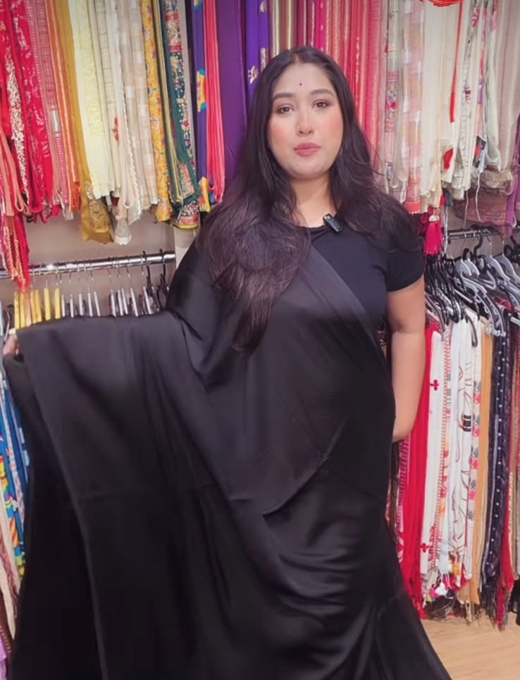 Modal Silk Saree Black