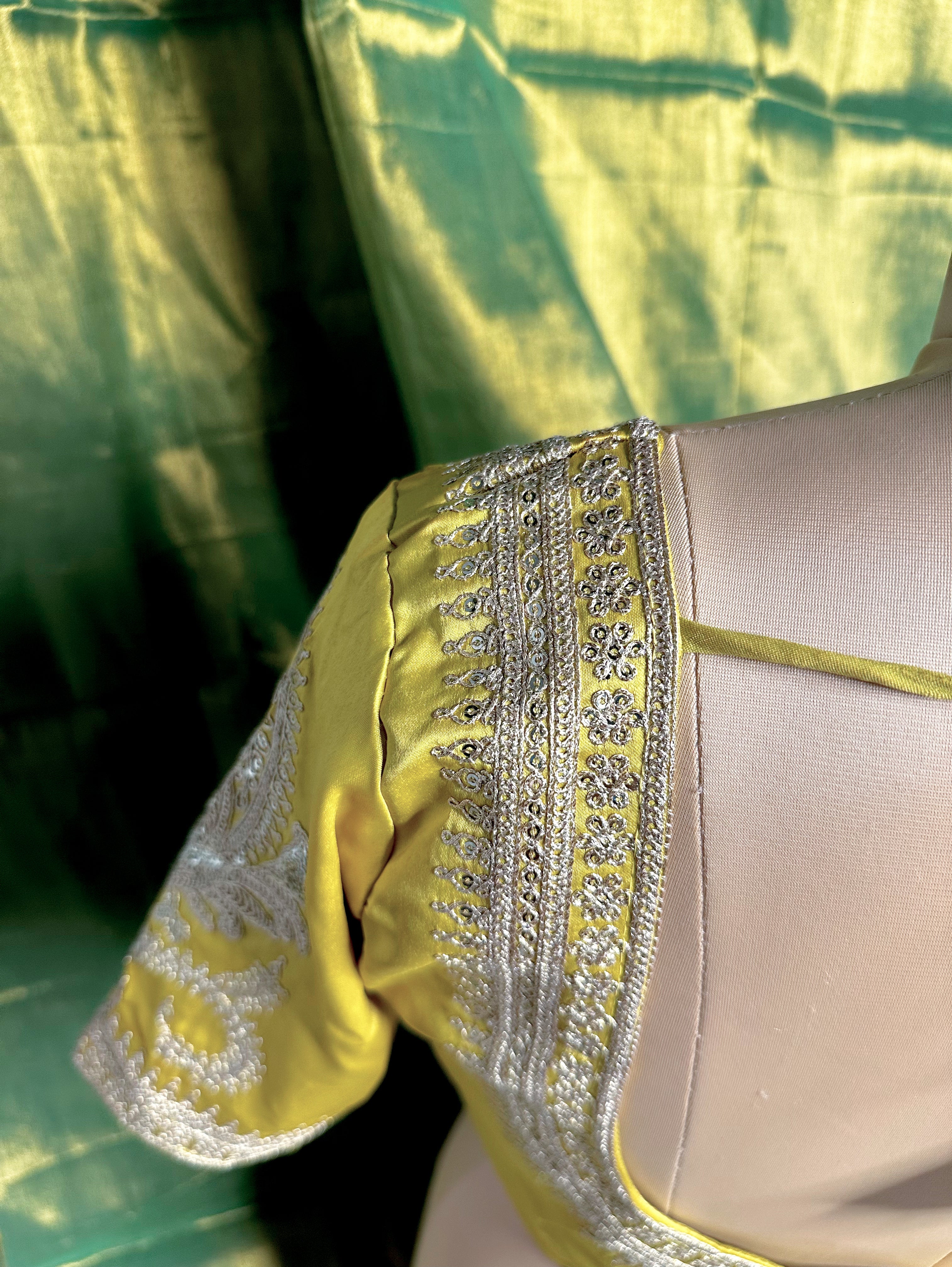 Lemon Green SILK Designer Baelauj