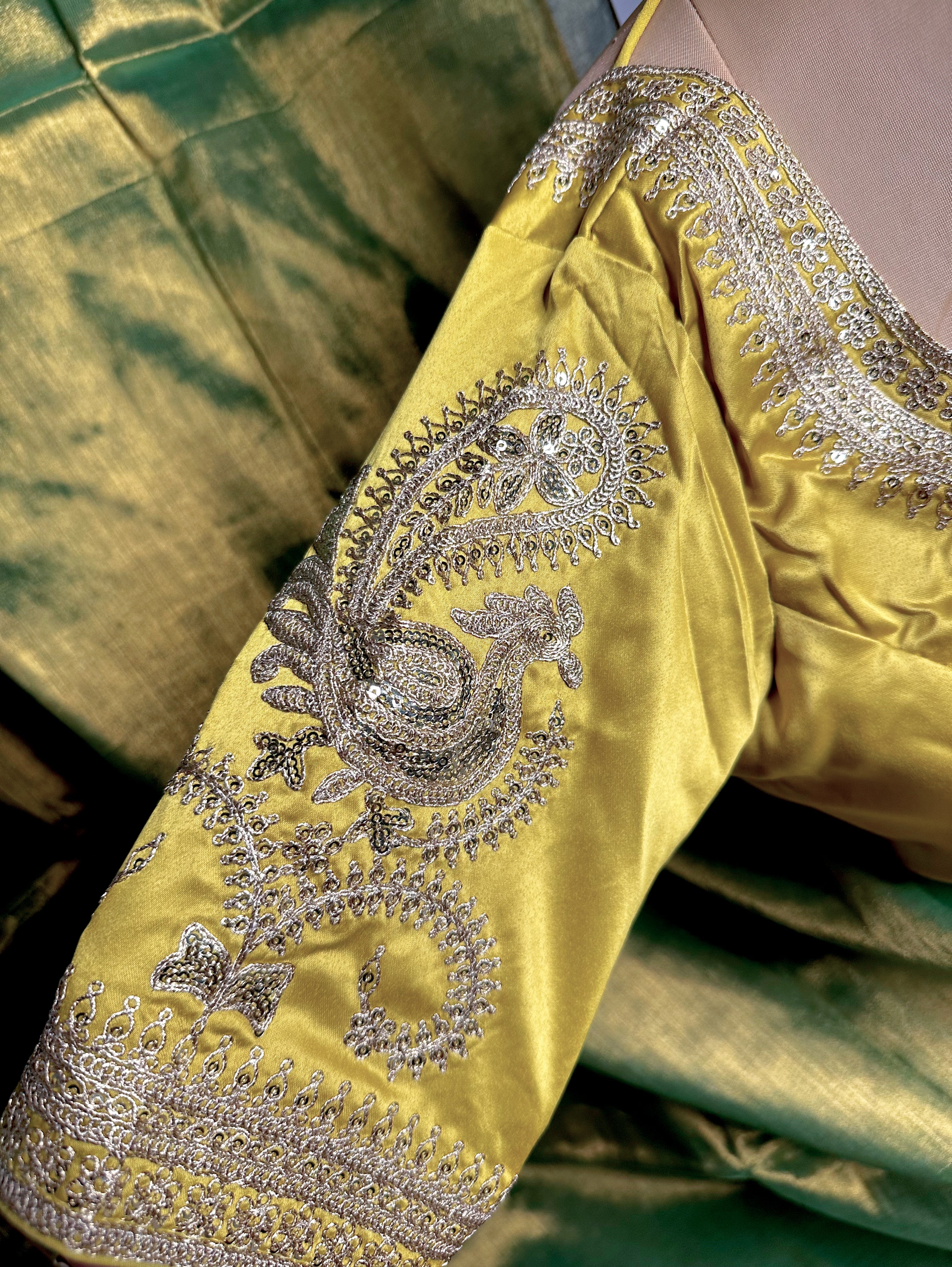 Lemon Green SILK Designer Baelauj