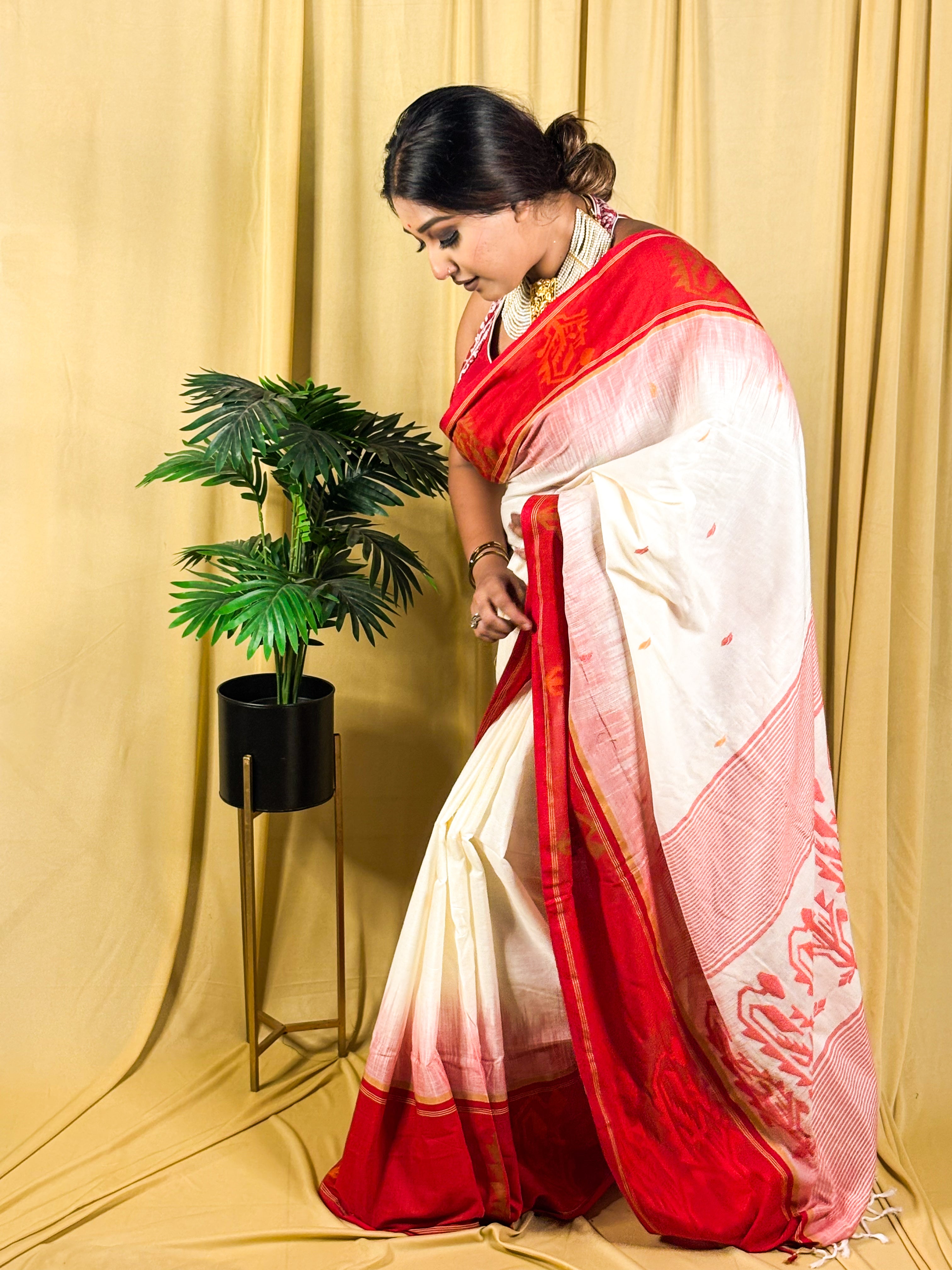 Maha paar Rani Maa - Cotton Jamdani Saree