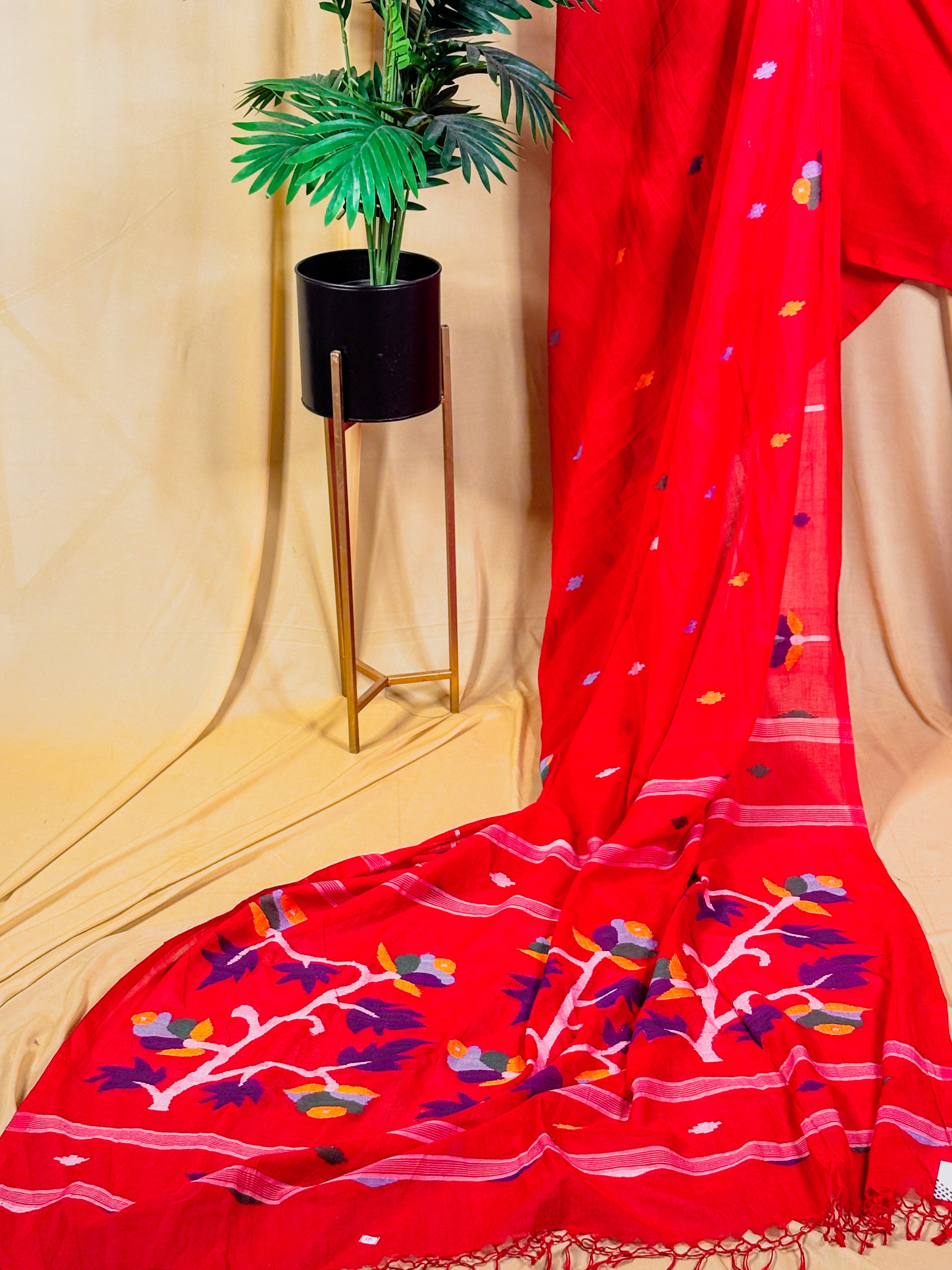 Malai Cotton - Needle Work Jamdani Saree