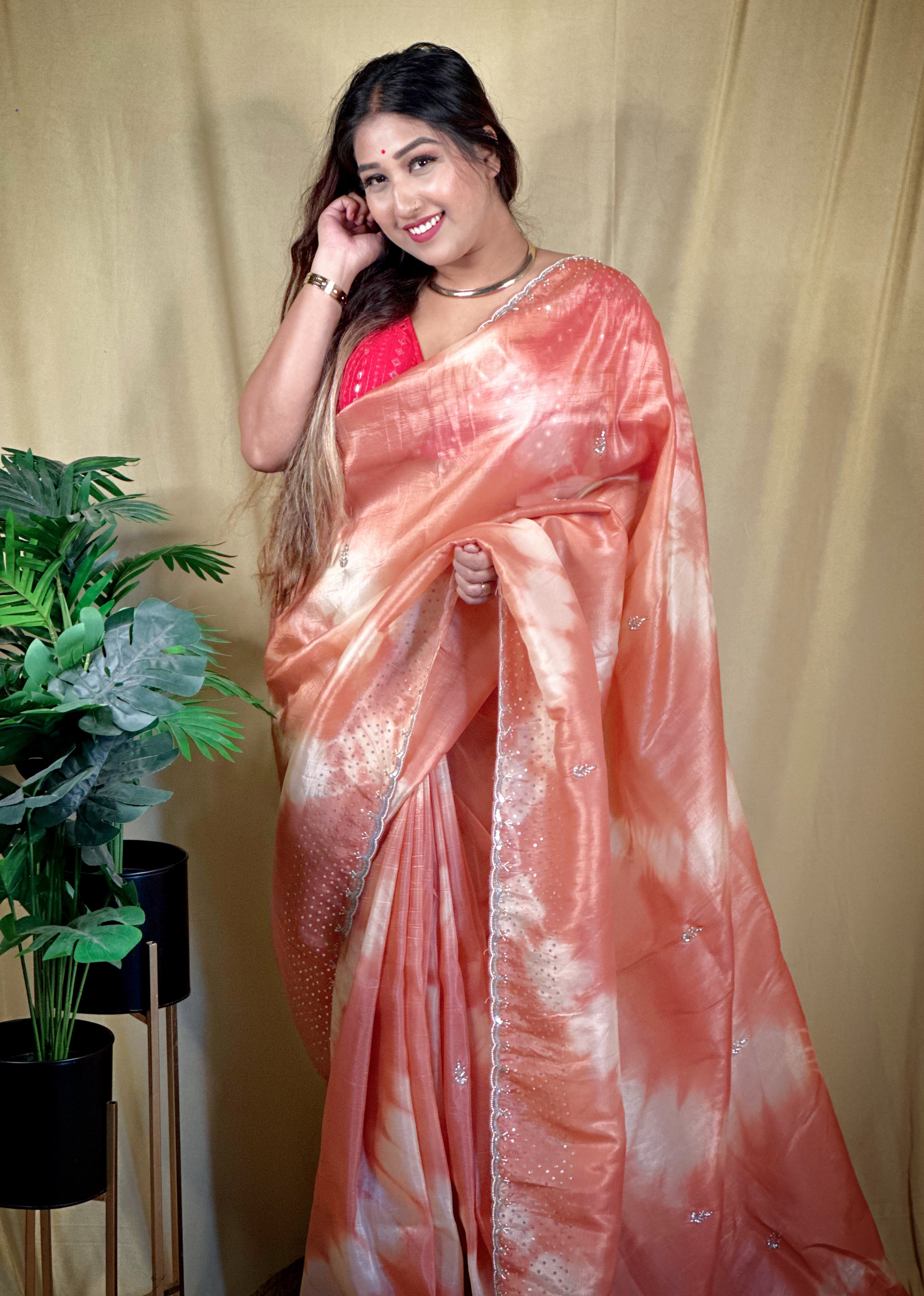 Organza Shibori Saree