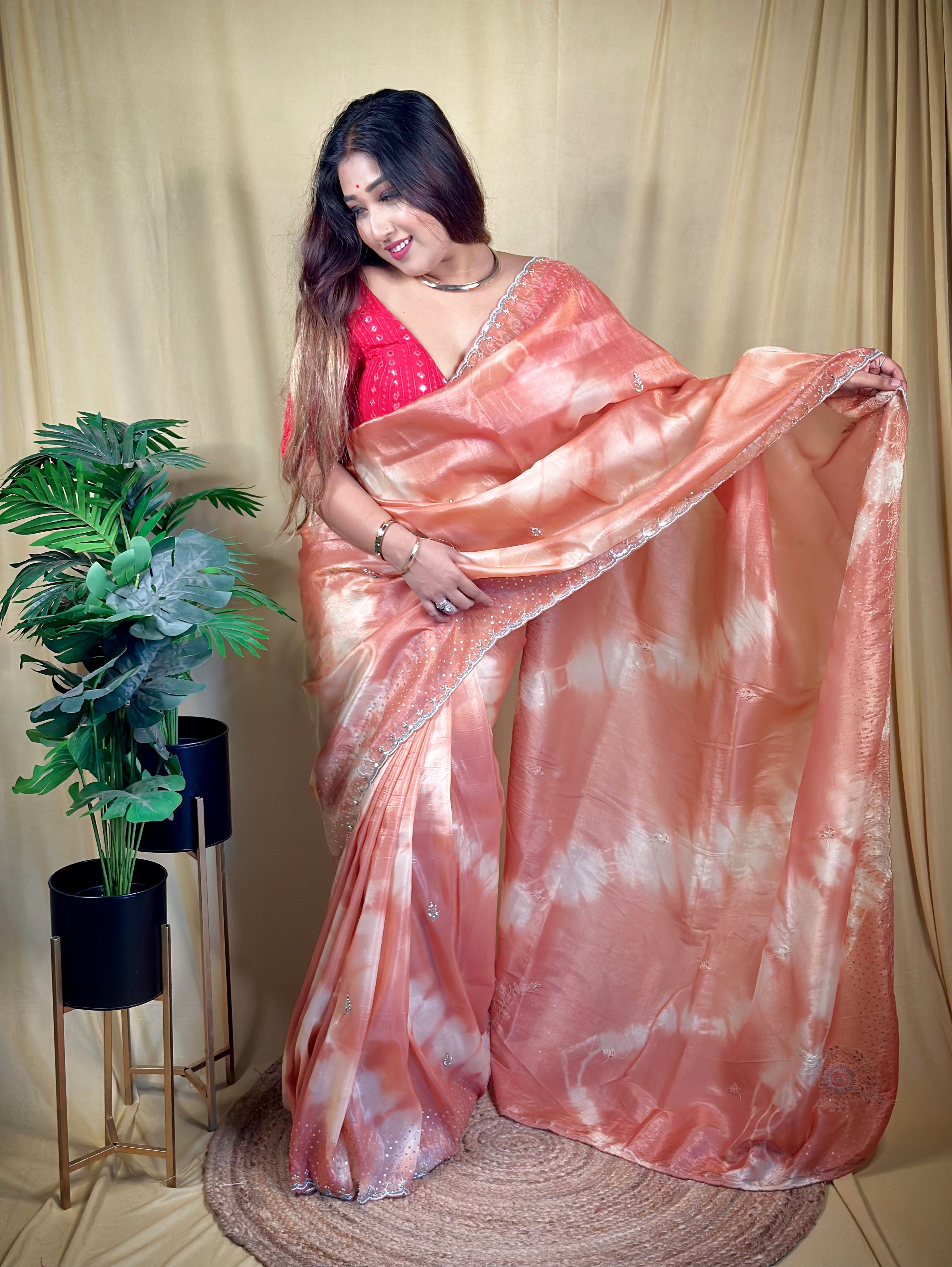 Organza Shibori Saree
