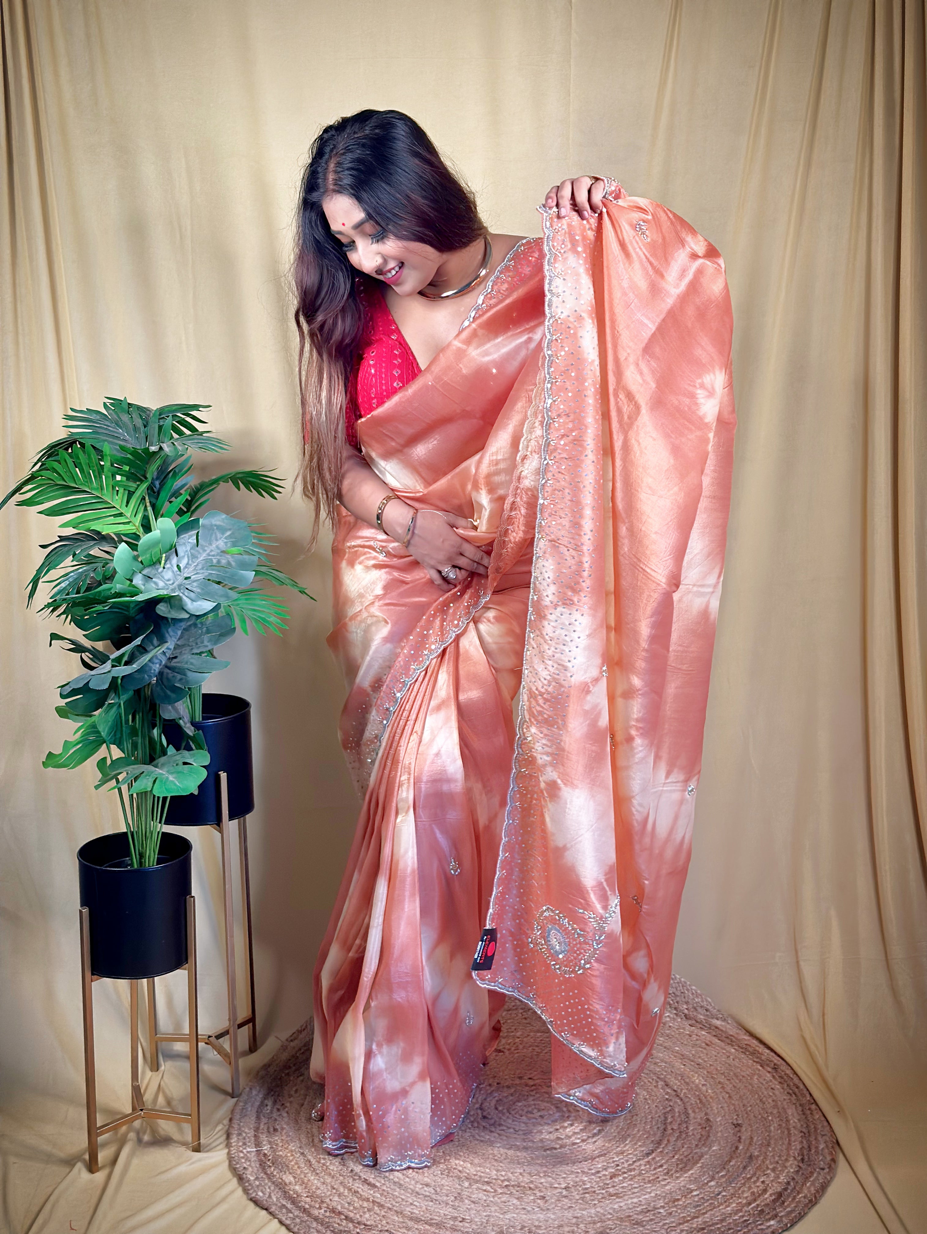Organza Shibori Saree