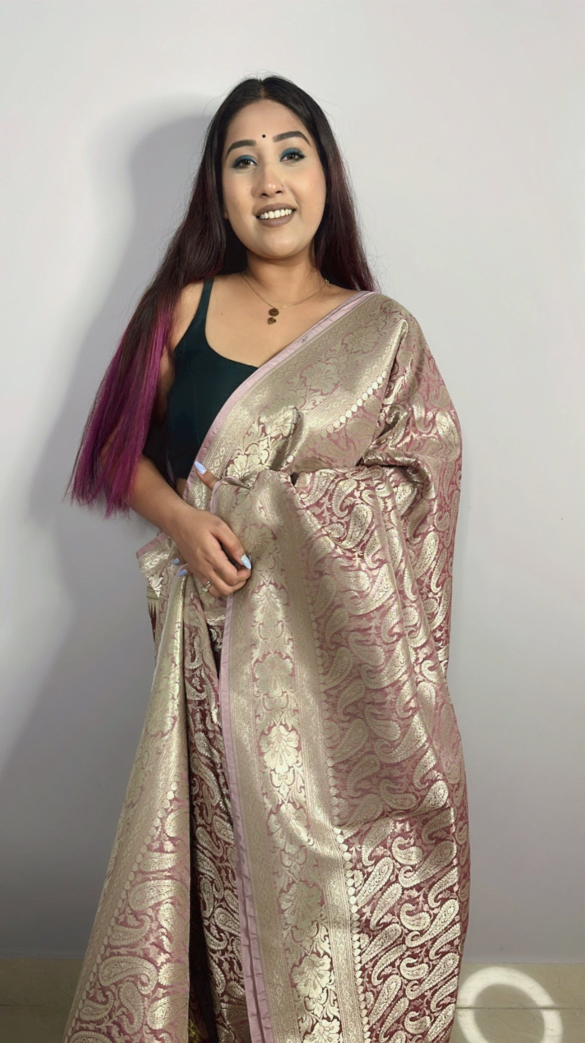 Pastel Katan Benarasi Saree