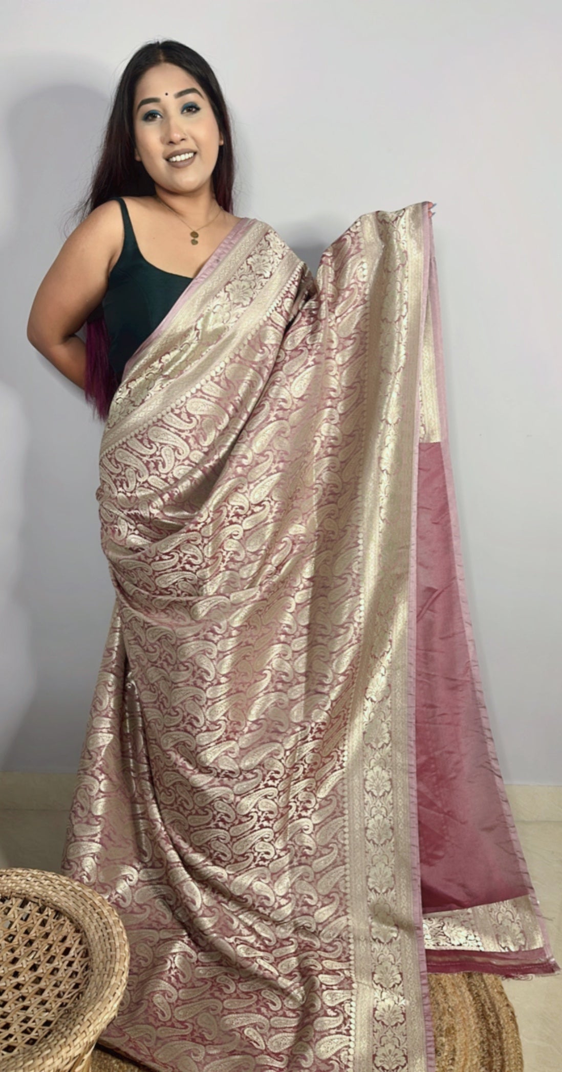 Pastel Katan Benarasi Saree