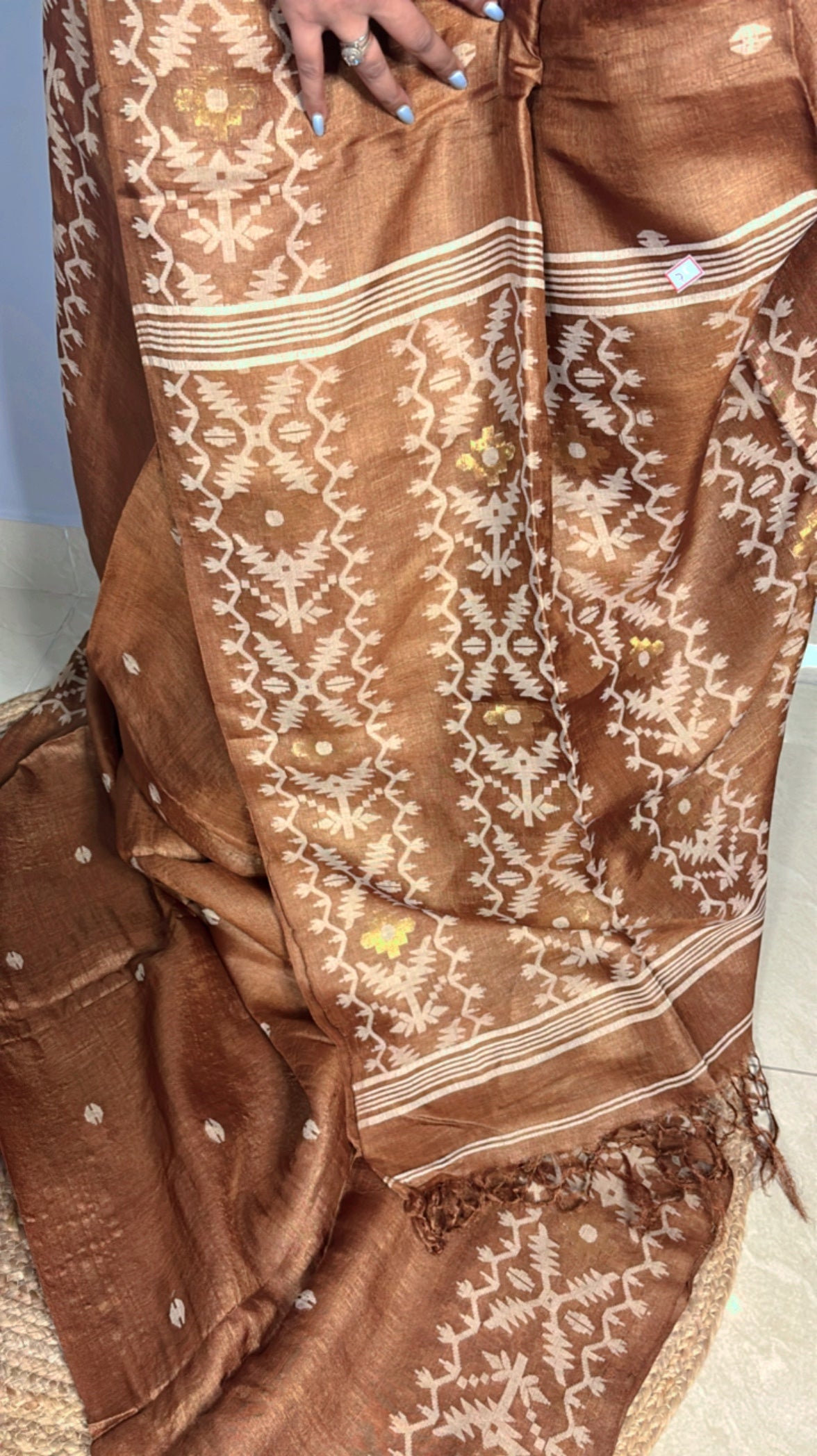 Pure Gachi Tussar Jamdani Saree