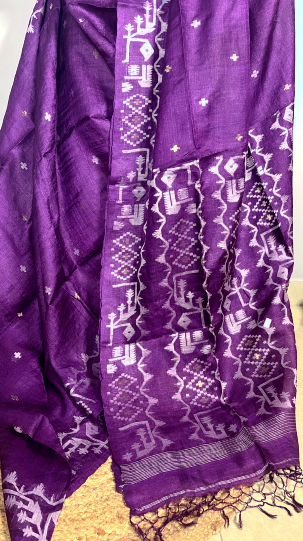Pure Gachi Tussar Jamdani Saree
