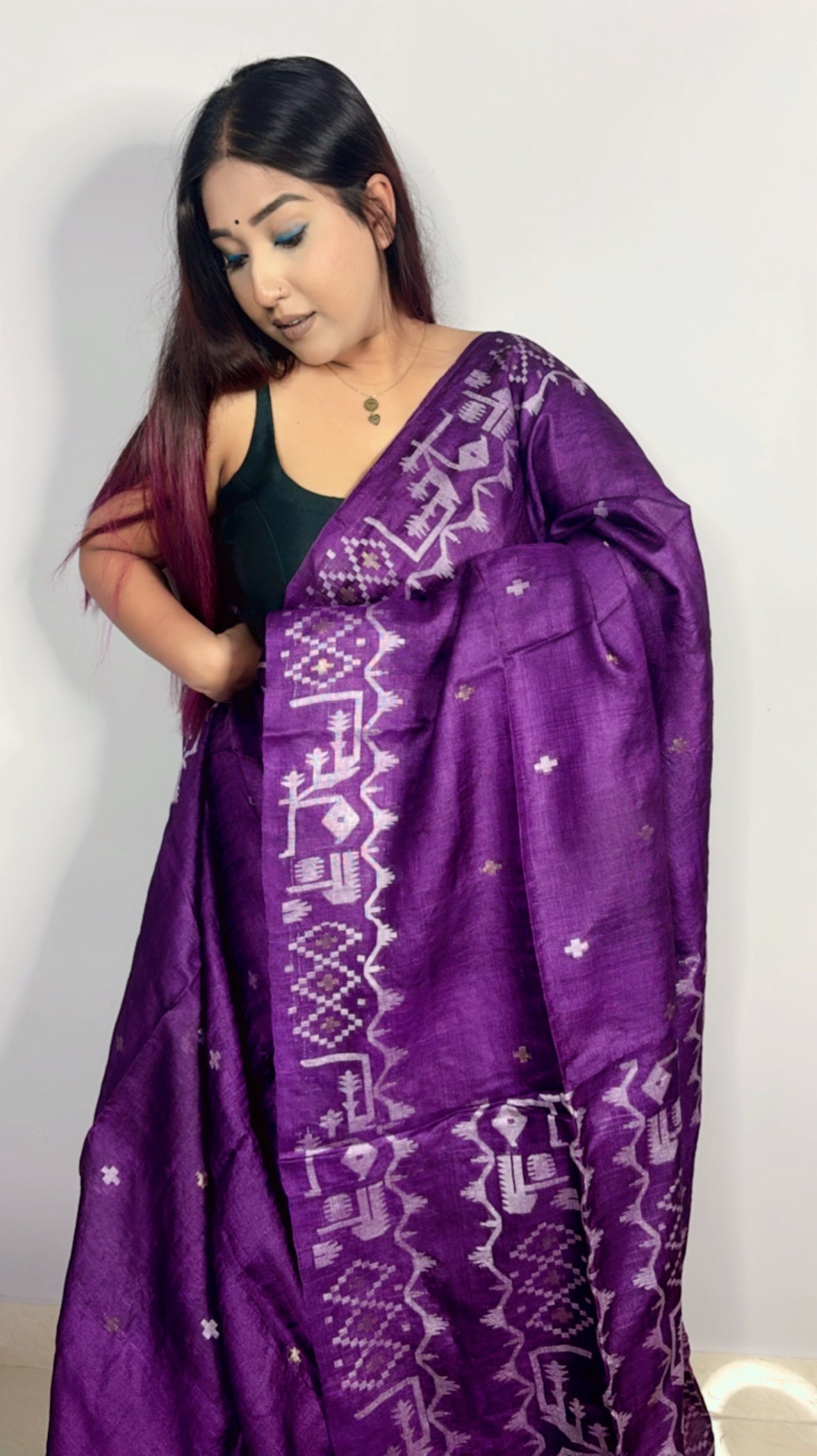 Pure Gachi Tussar Jamdani Saree