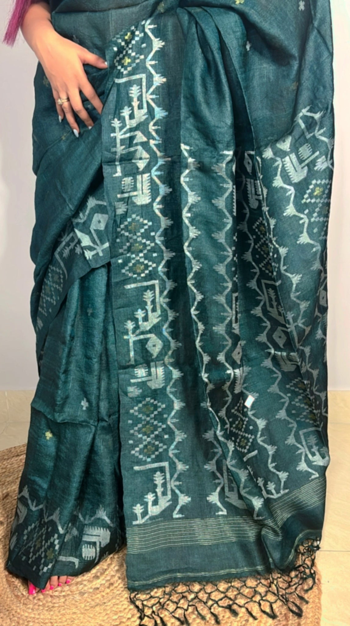 Pure Gachi Tussar Jamdani Saree
