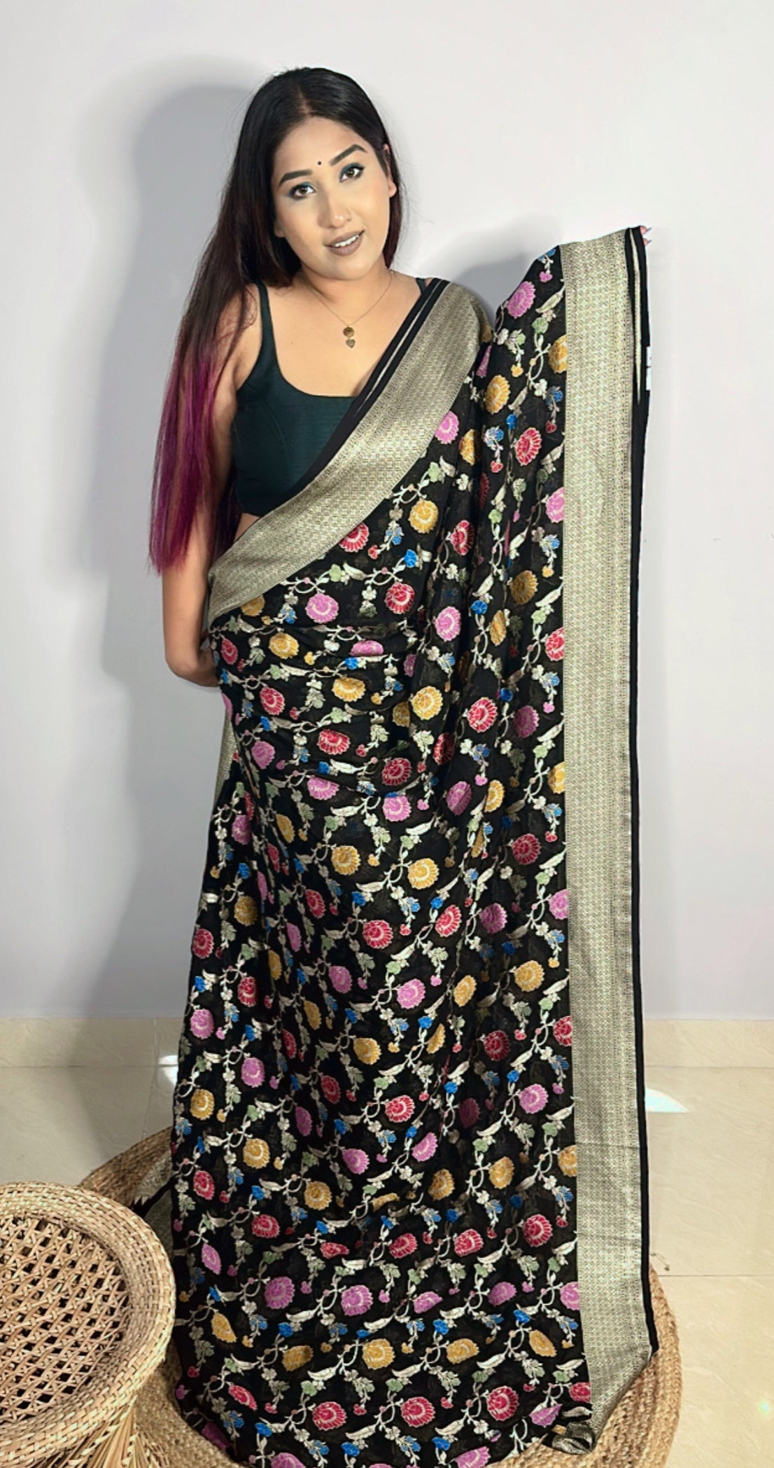 Pure Jaal Meena Khaddi Benarasi Saree