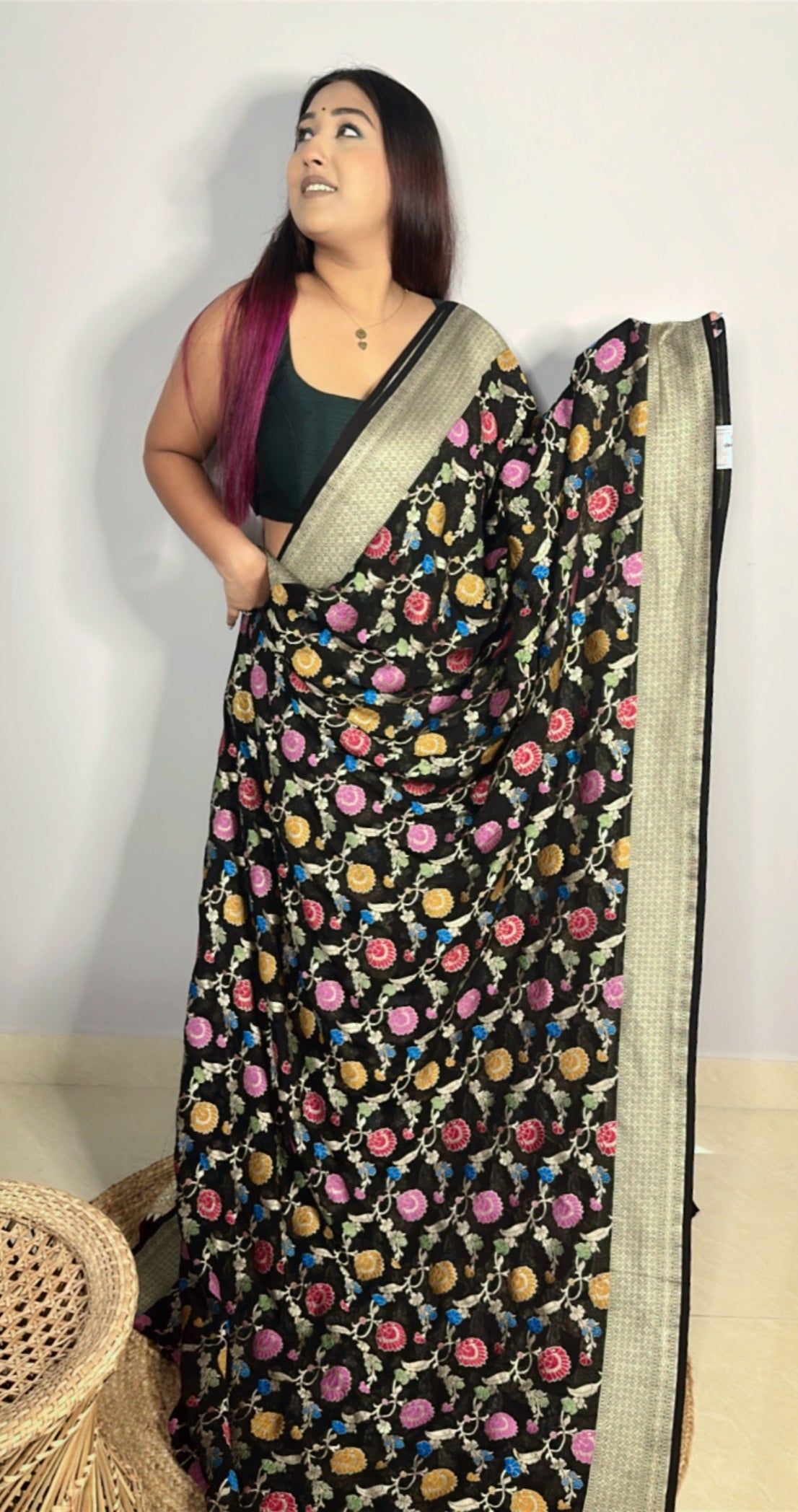 Pure Jaal Meena Khaddi Benarasi Saree