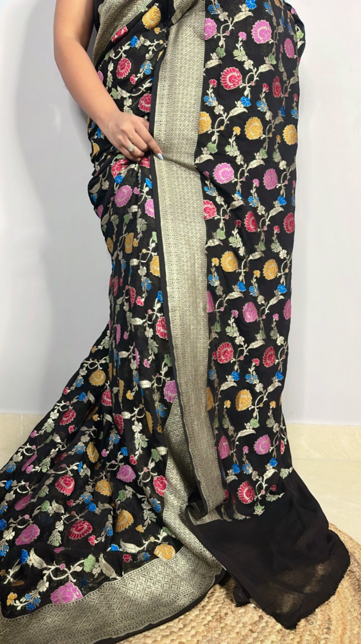 Pure Jaal Meena Khaddi Benarasi Saree