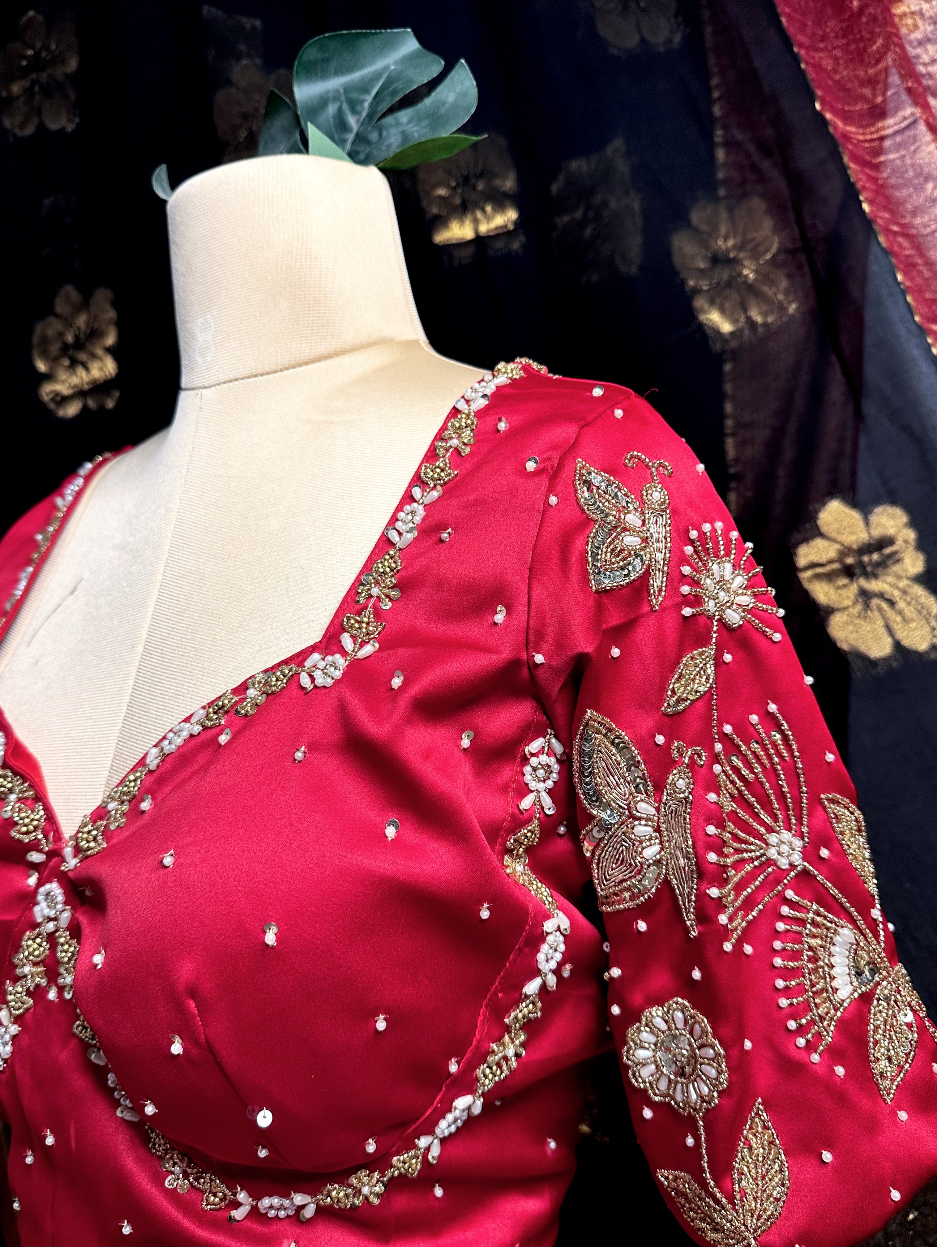 Red Handwork Designer Baelauj