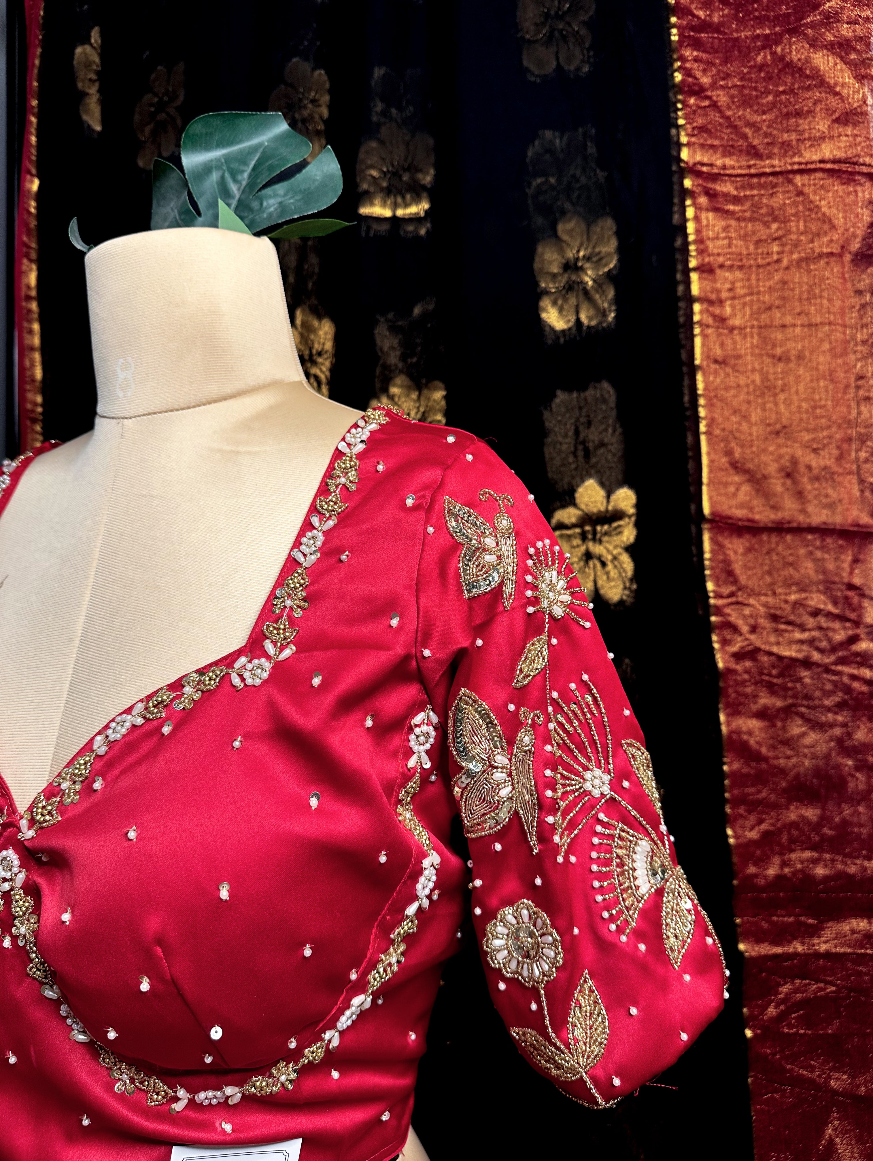 Red Handwork Designer Baelauj