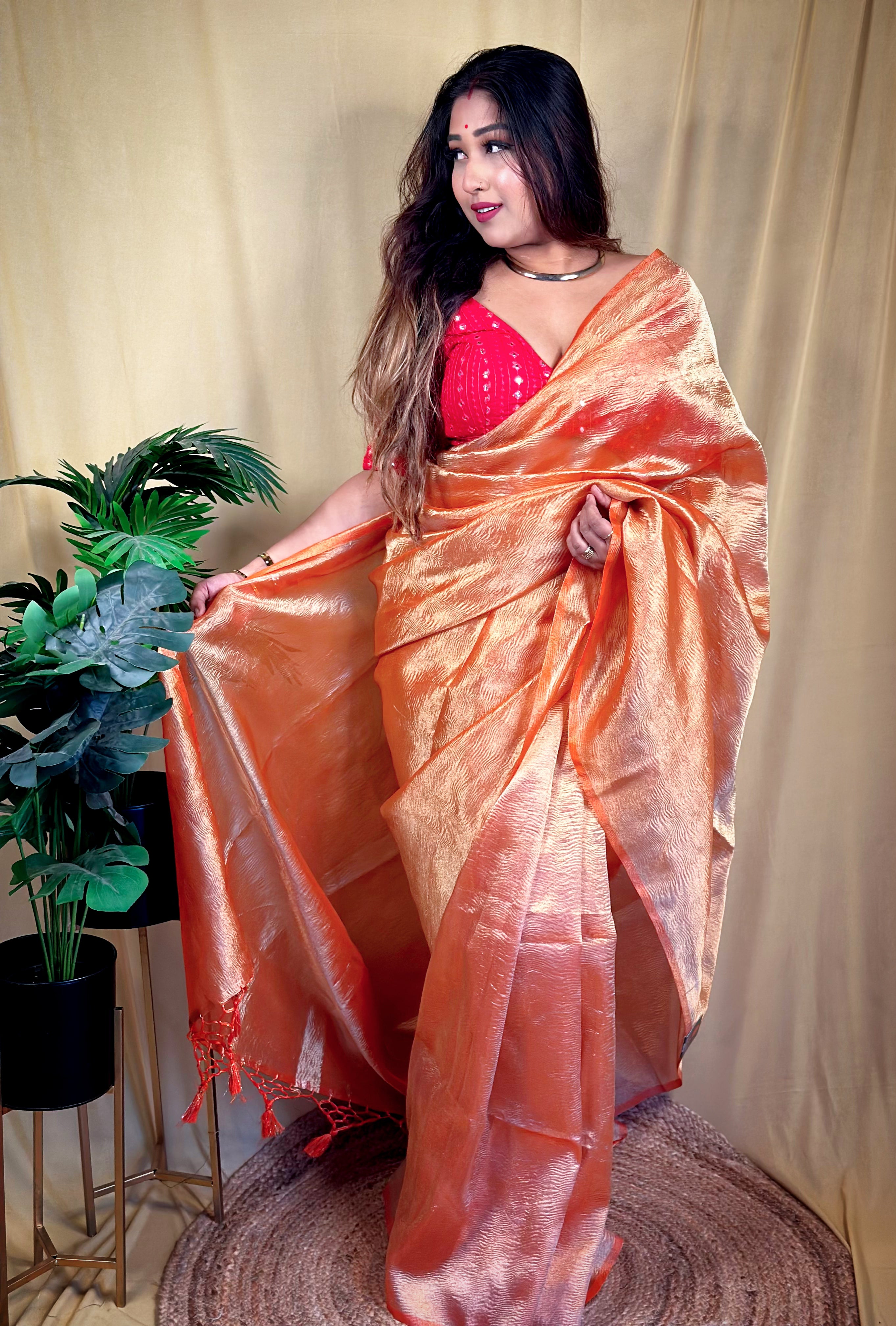 Sunset Tissue Organza Saree (Semi)