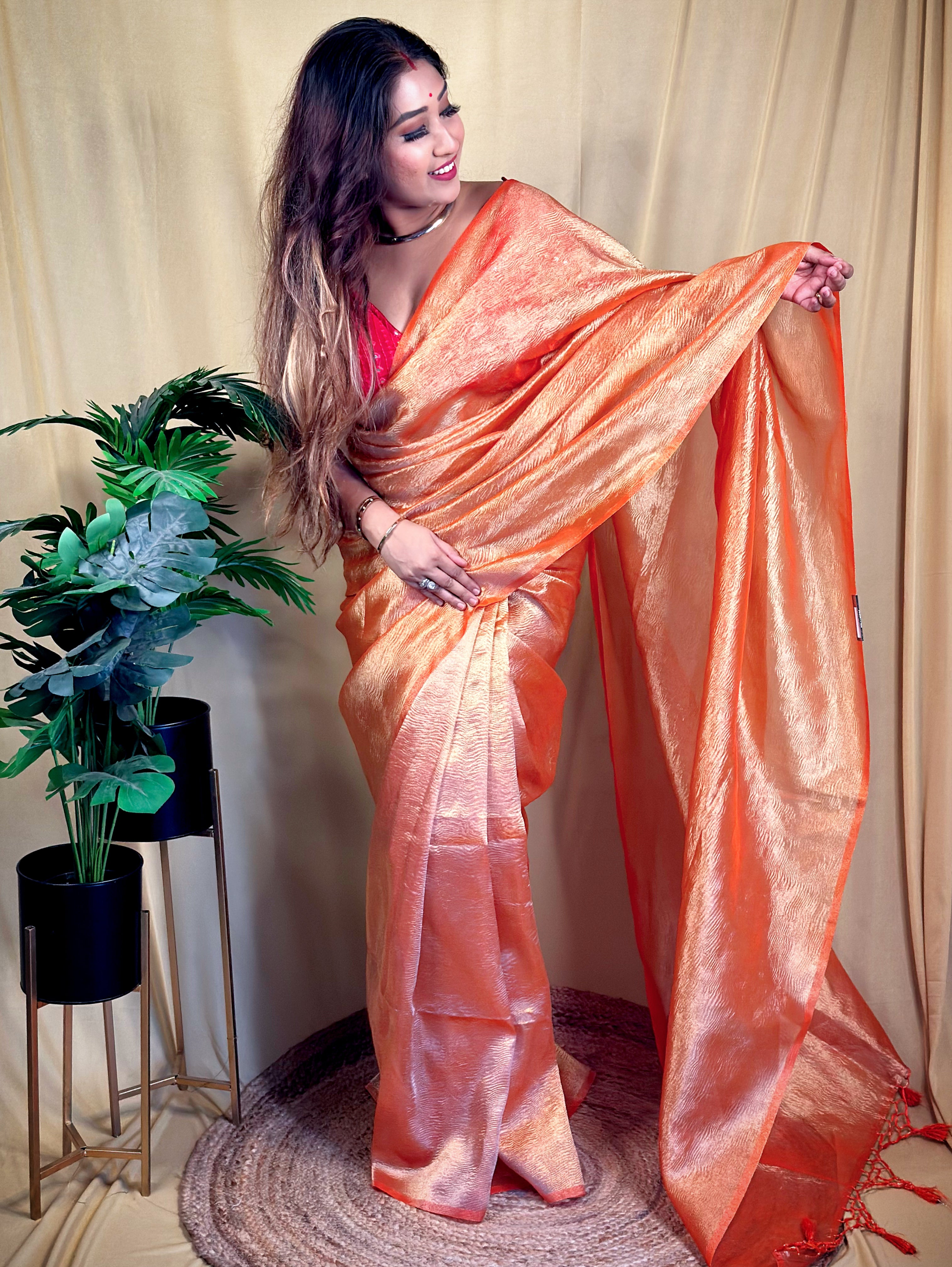 Sunset Tissue Organza Saree (Semi)