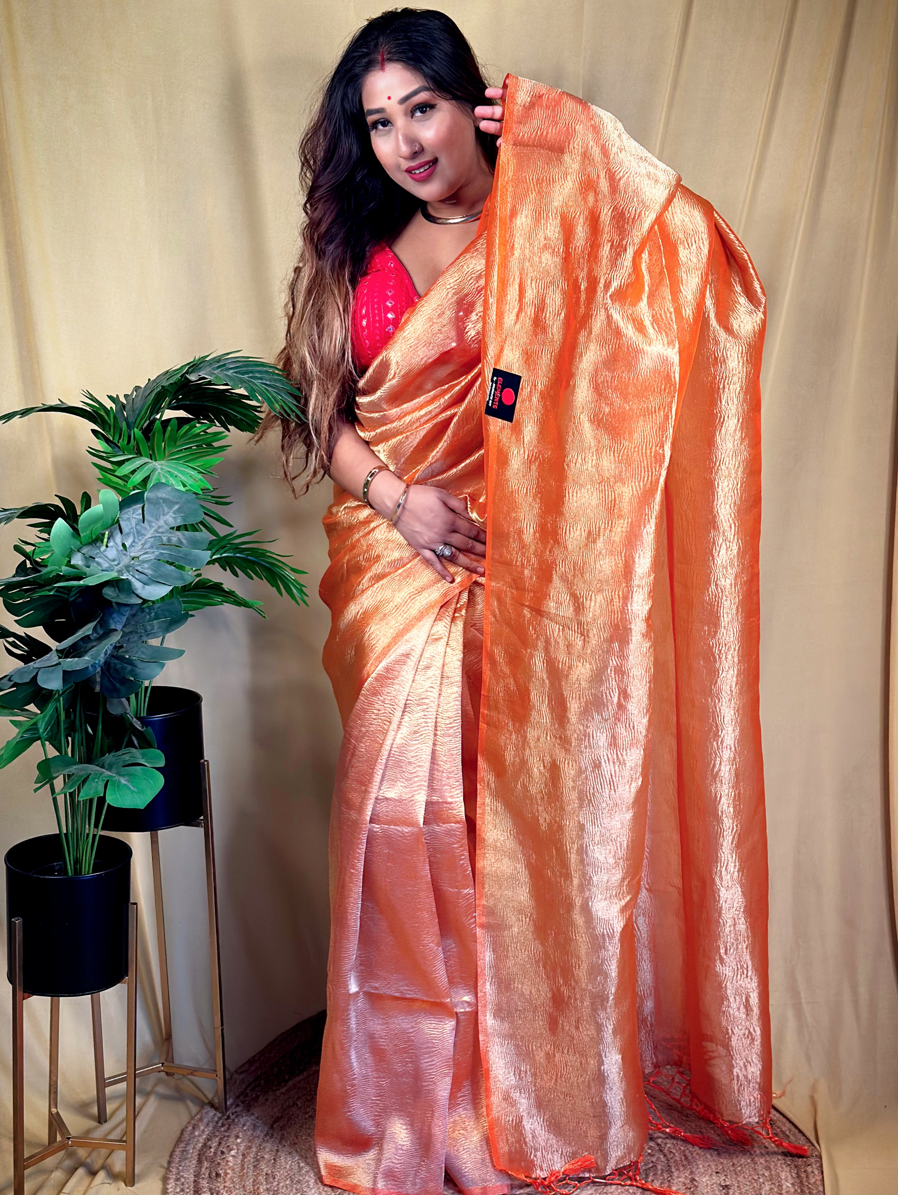 Sunset Tissue Organza Saree (Semi)