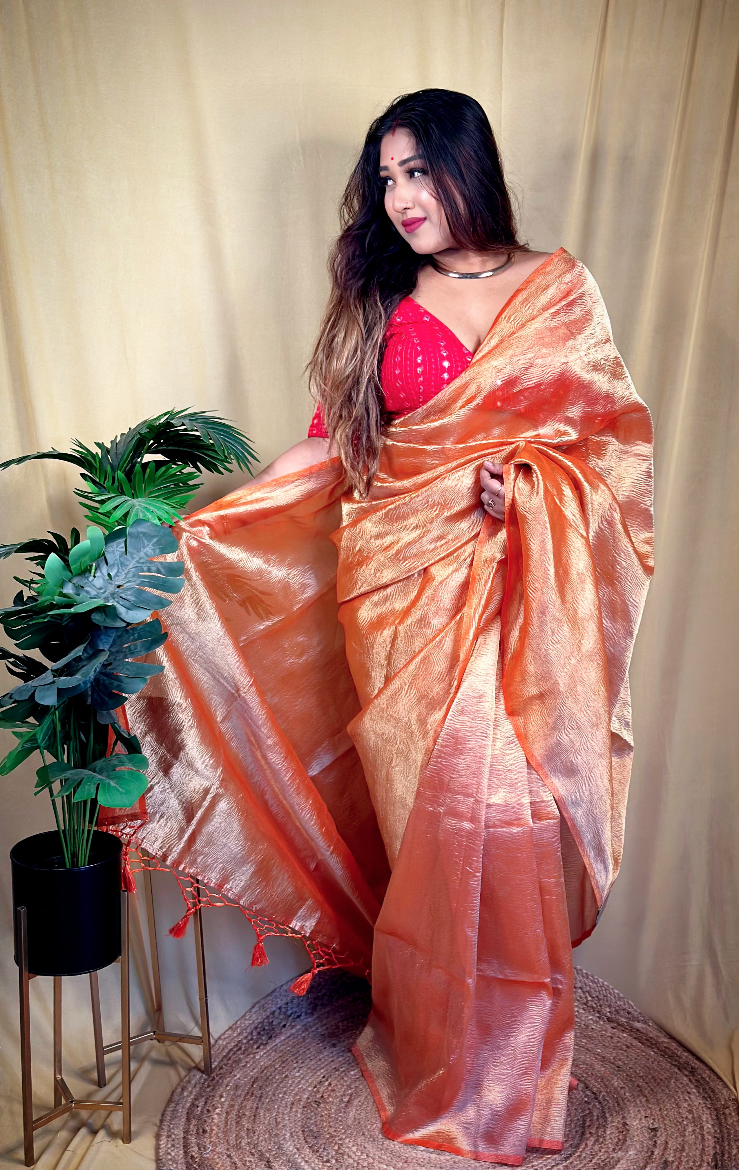 Sunset Tissue Organza Saree (Semi)