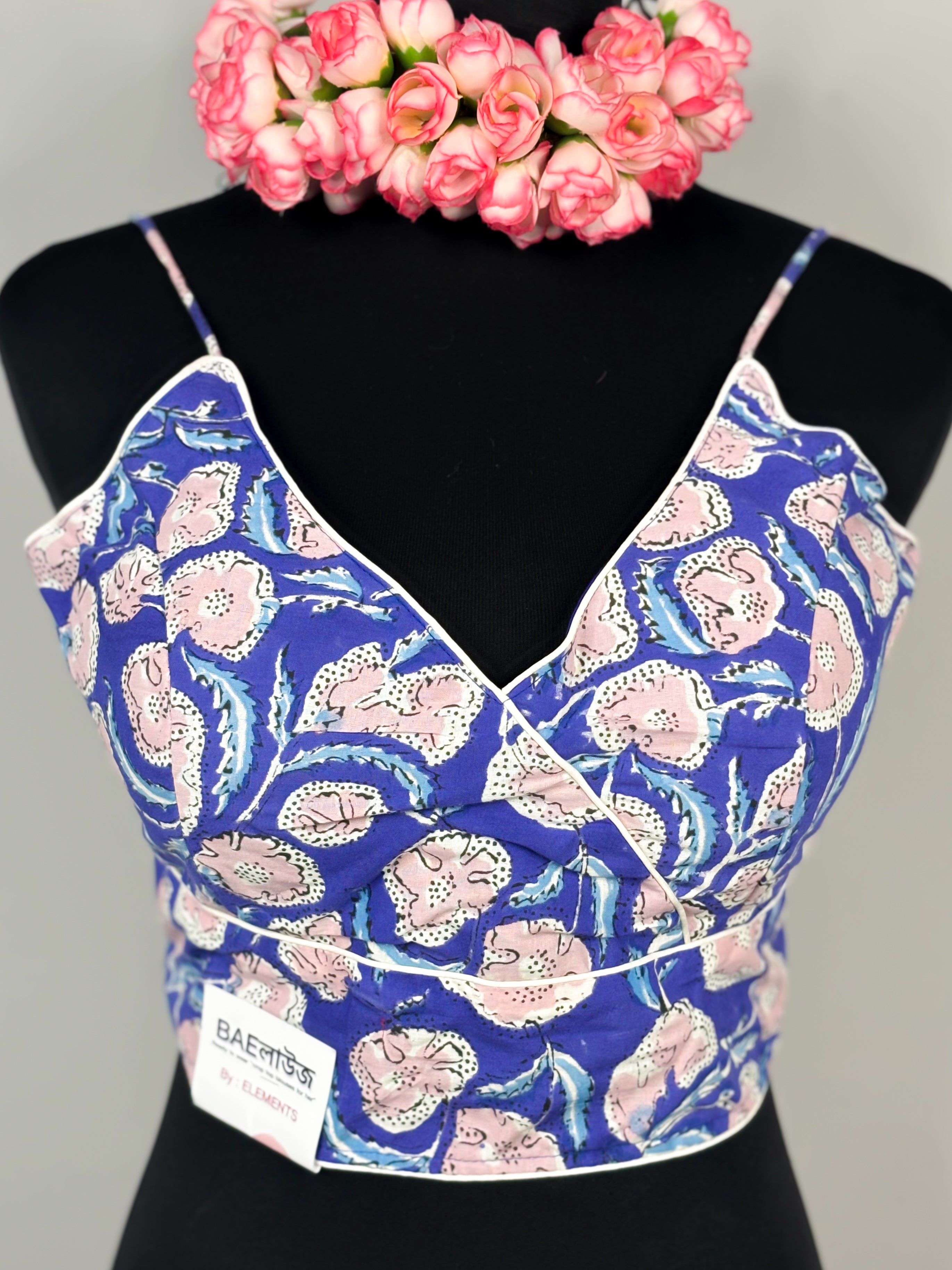 Cotton Floral Strappy Blouse