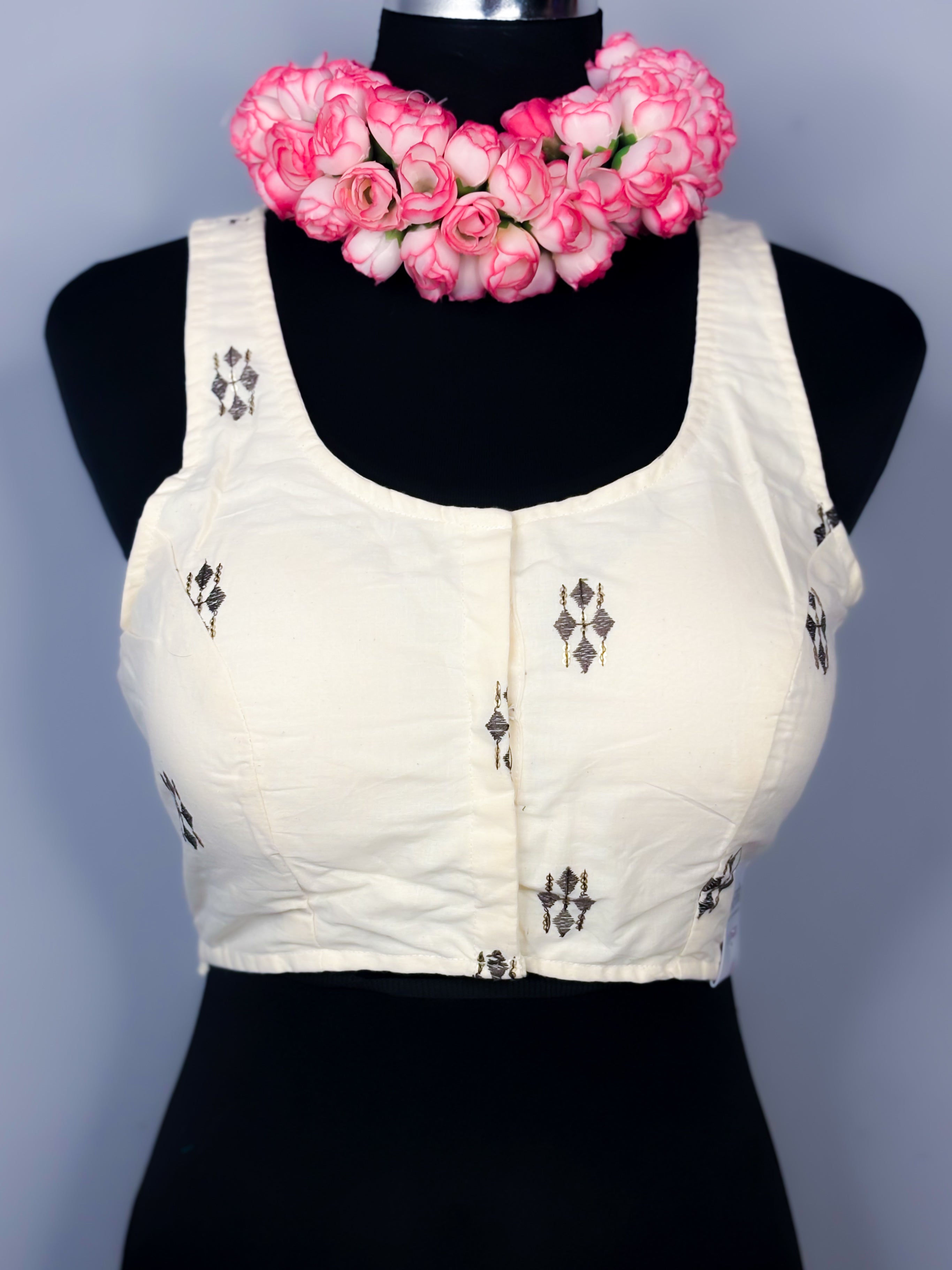 Cotton Racer Threadwork Blouse