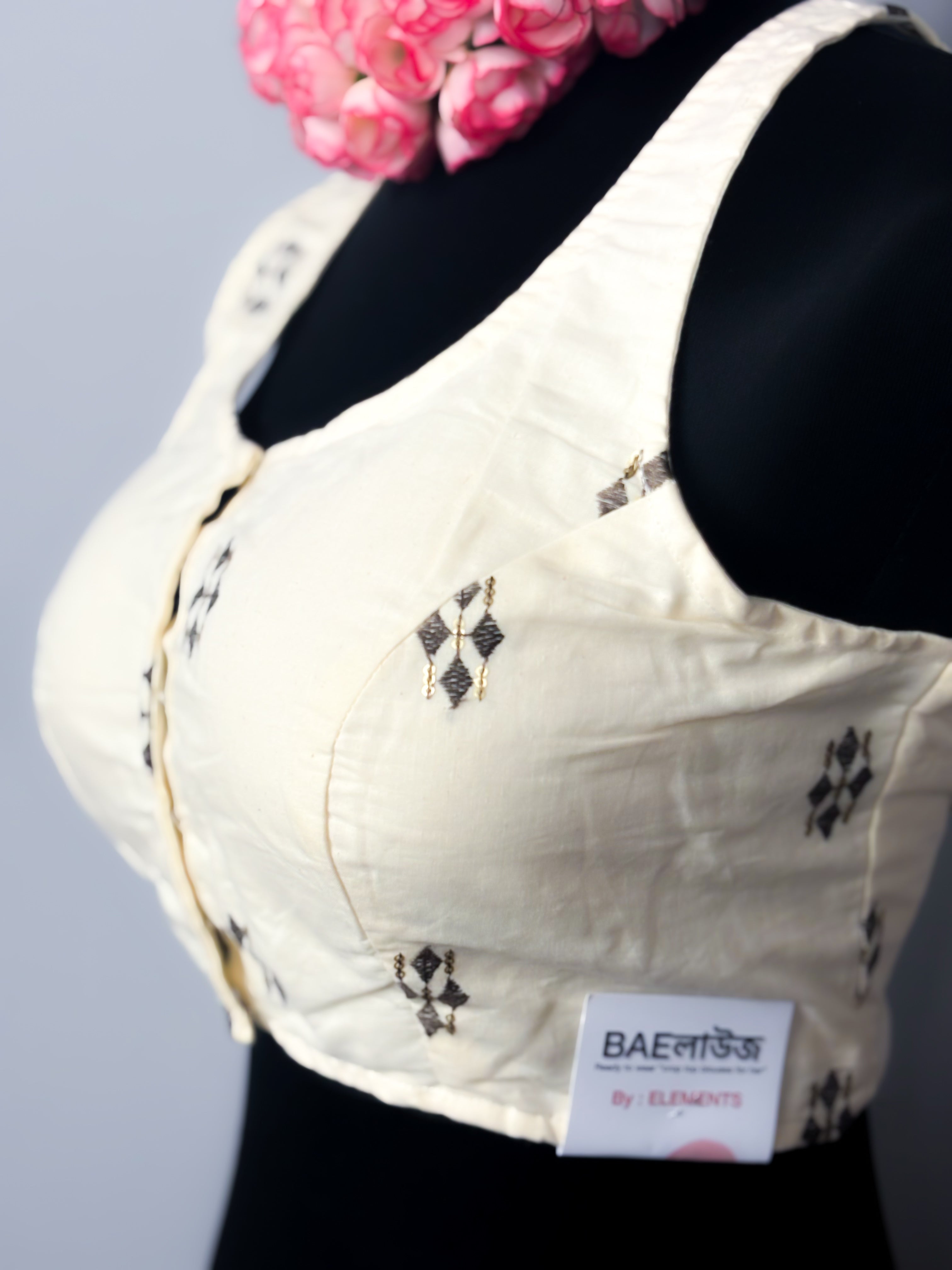 Cotton Racer Threadwork Blouse