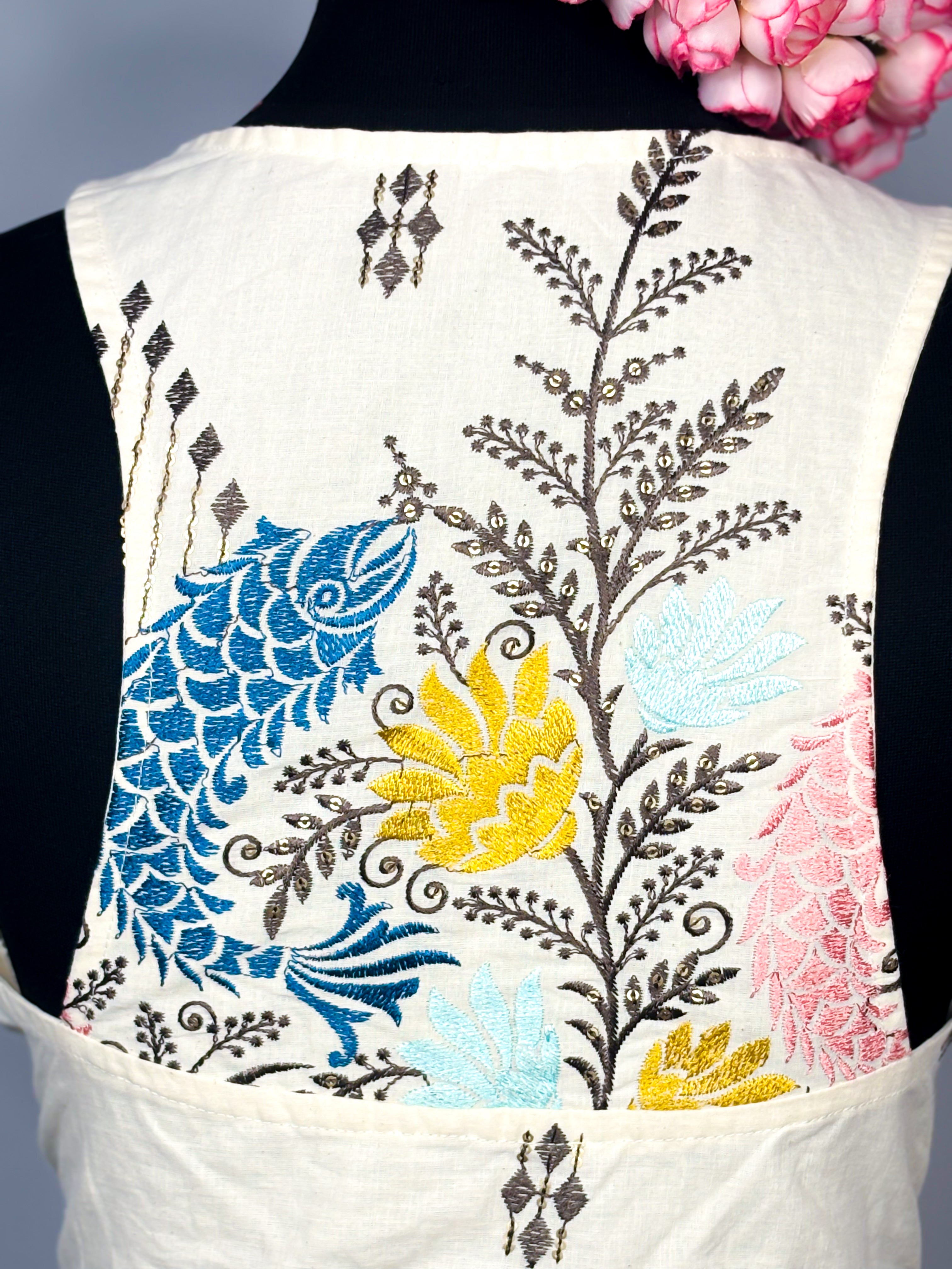 Cotton Racer Threadwork Blouse