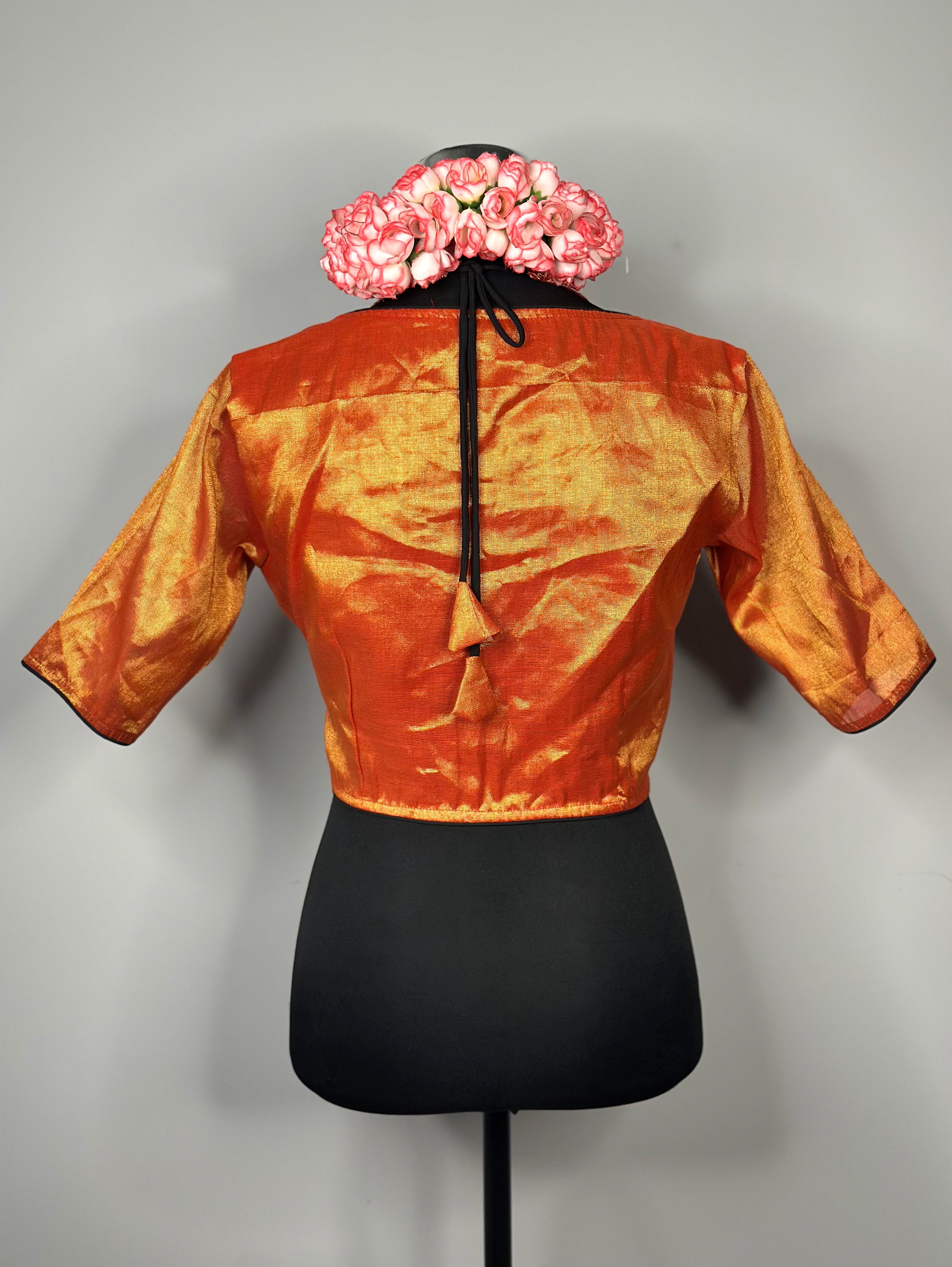 Liquid Gold Red Tissue Benarasi Blouse
