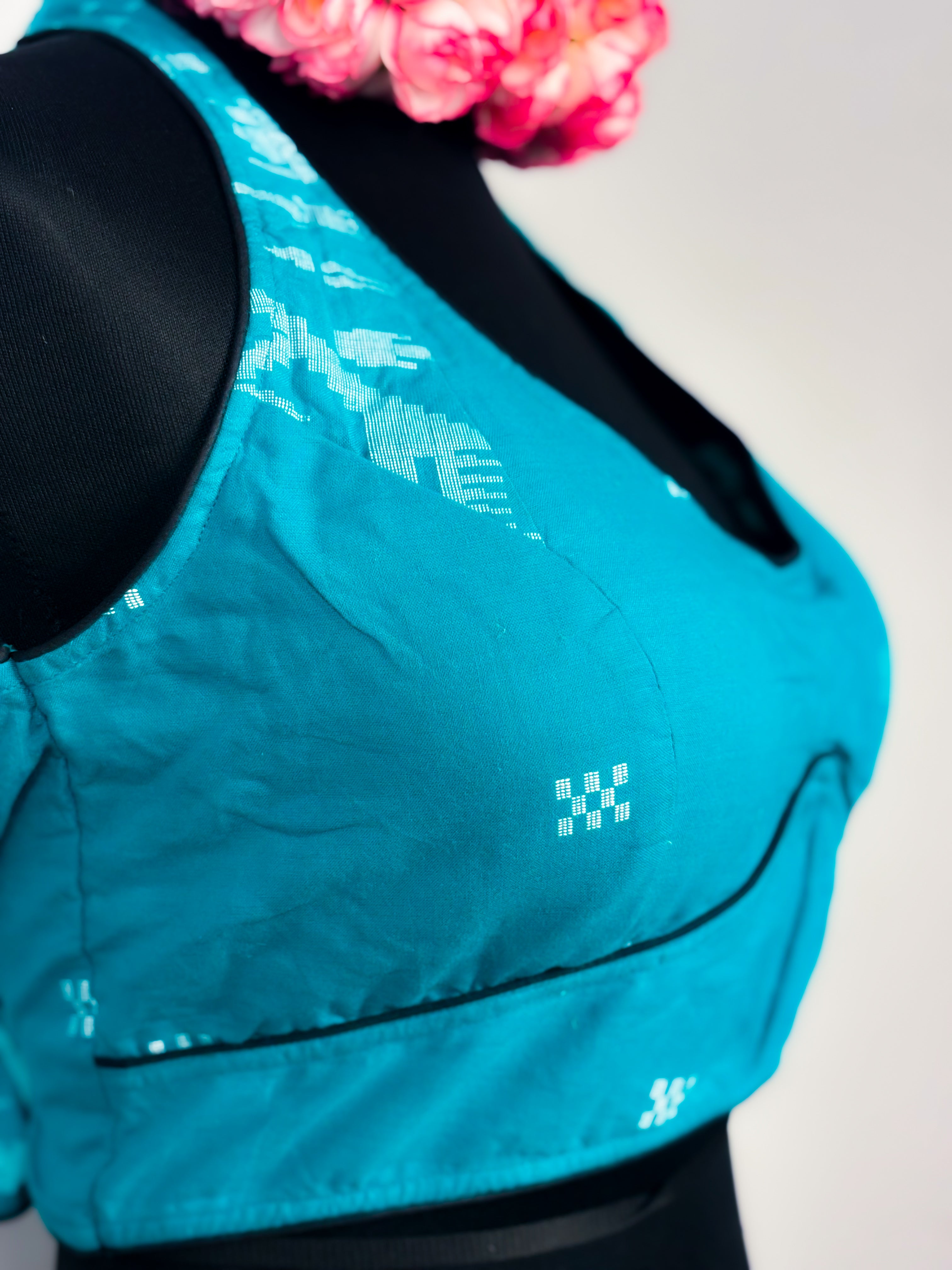 Rama Green Racer Jamdani Blouse